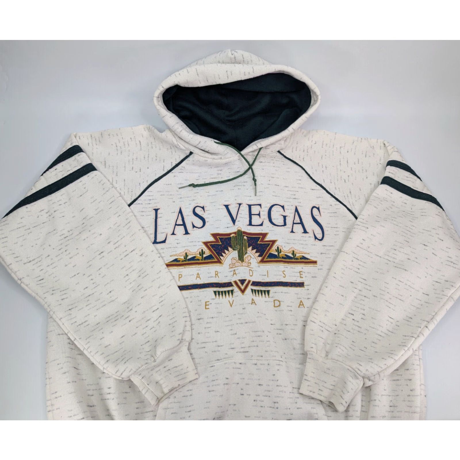 Paradise VINTAGE Pacific Style Hoodie Shirt Unisex Adults XL Ivory Logo Graphic Print Pockets USA 90s? Size US XL / EU 56 / 4 - 2 Thumbnail