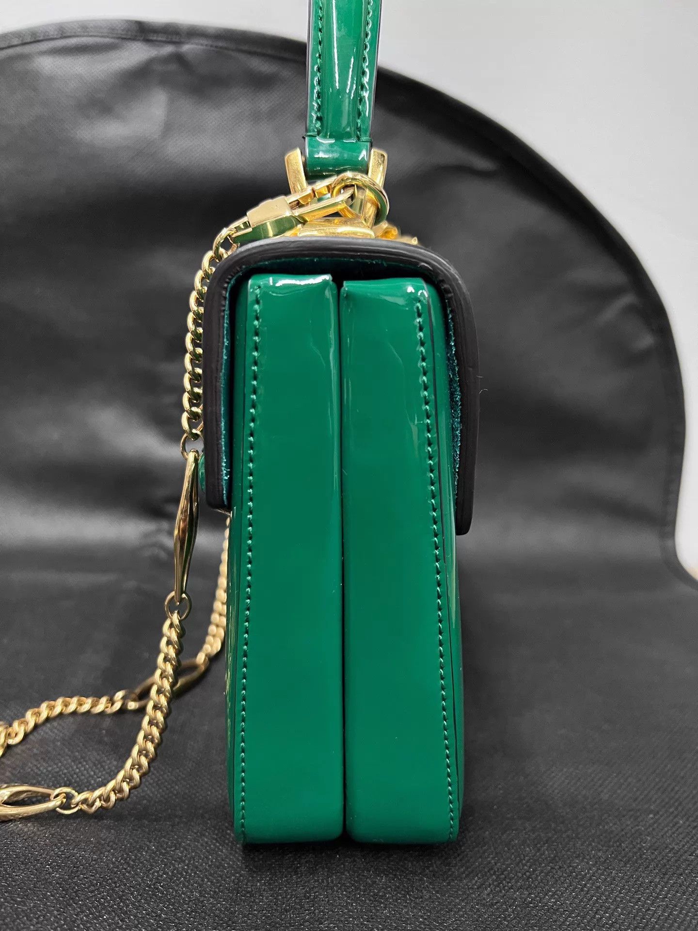 Gucci Gucci Sylvie 1969 Patent Leather Gold Buckle Bag Size ONE SIZE - 4 Thumbnail