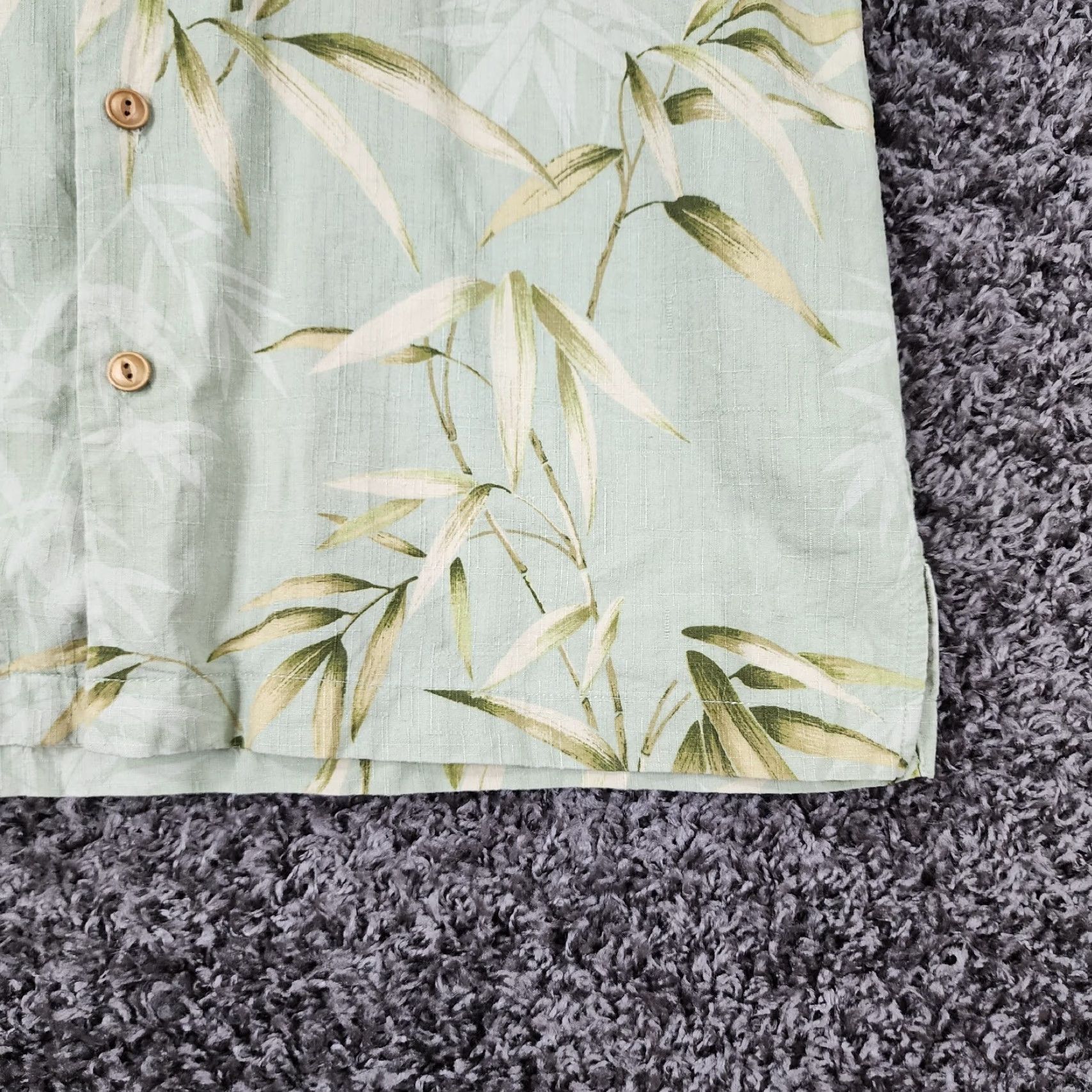 Vintage Jamaica Jaxx Mens Green Floral Short Sleeve Silk Button-Up Sz XL Size US 36 / EU 52 - 2 Thumbnail