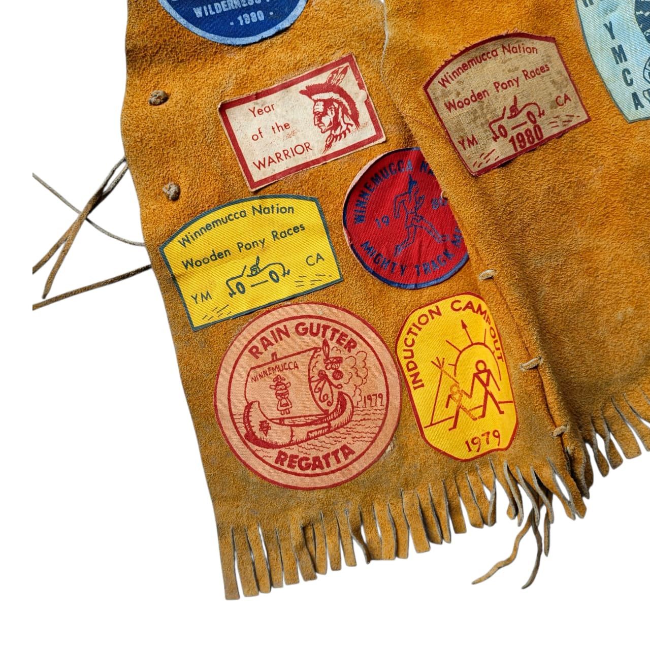 Vintage Vintage 70s RARE Indian Guide Suede Leather Vest YMCA Size US XS / EU 42 / 0 - 5 Thumbnail