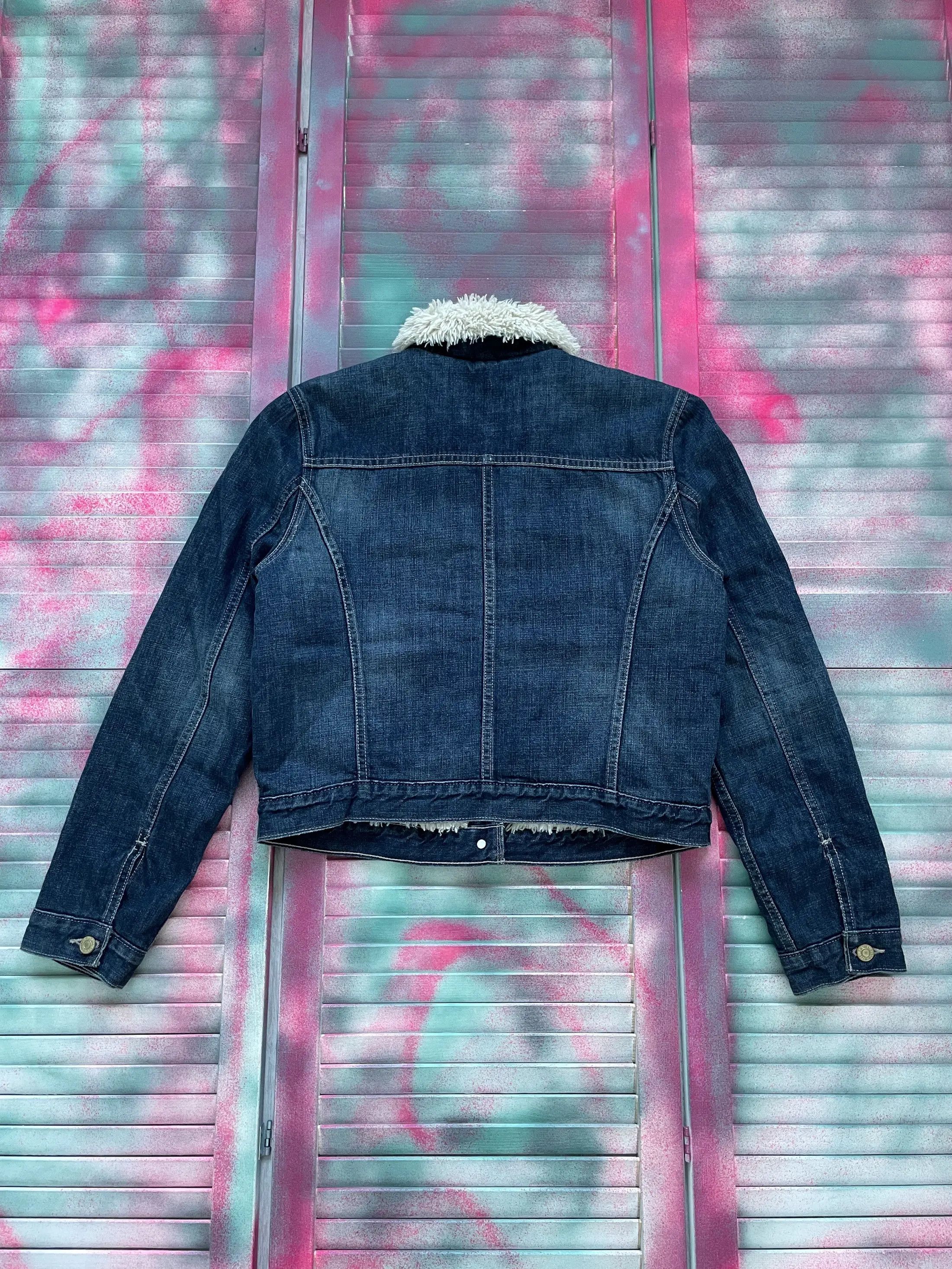 Levi's Vintage 90s Women's Levis Sherpa Denim Jacket Size L / US 10 / IT 46 - 3 Thumbnail