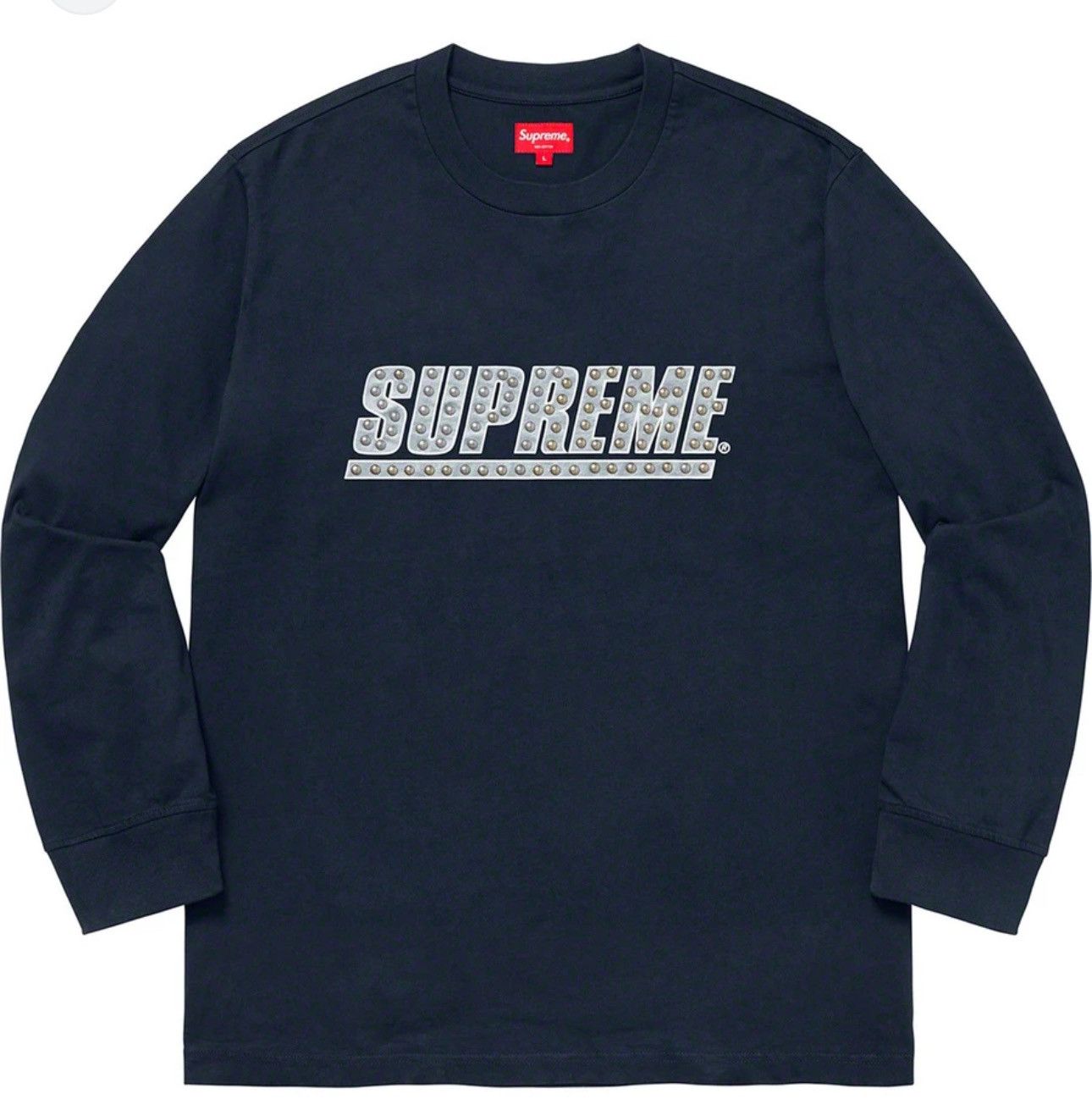 image of Supreme Studded Long Sleeve Ss20 in Dark Blue, Men's (Size Medium)