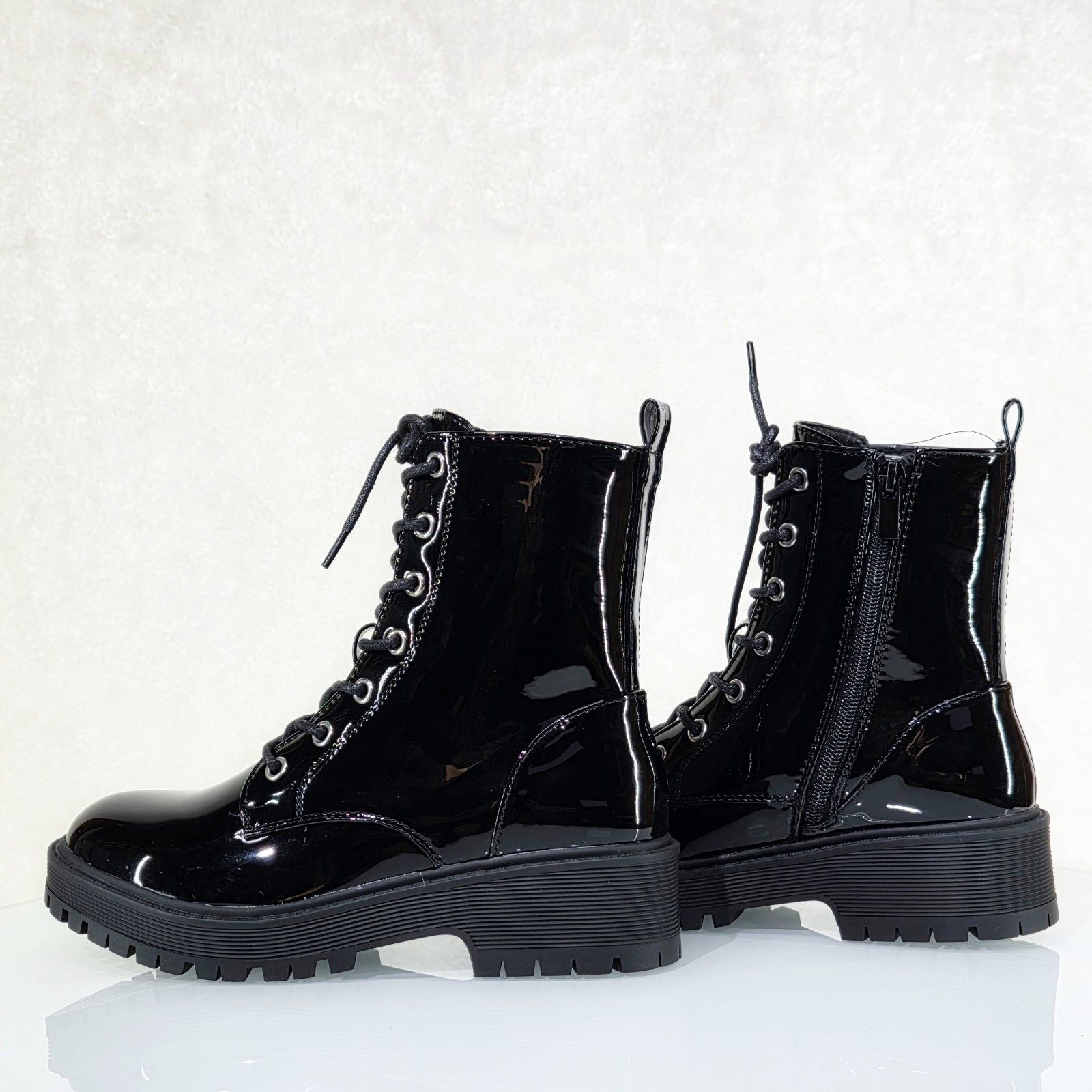 Other Rylee Roo Black Patent Platform Combat Ankle Boots (US Shoe Size US 10 / IT 40 - 3 Thumbnail
