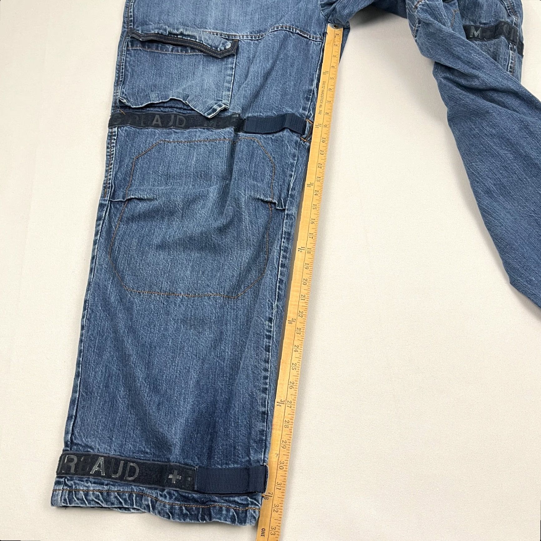Denime VTG Girbaud Jeans Sz 42x33 Wide Baggy Denim Cargo Shuttle Tape Men Baggy Jeans 42 Blue Size US 42 / EU 58 - 7 Thumbnail