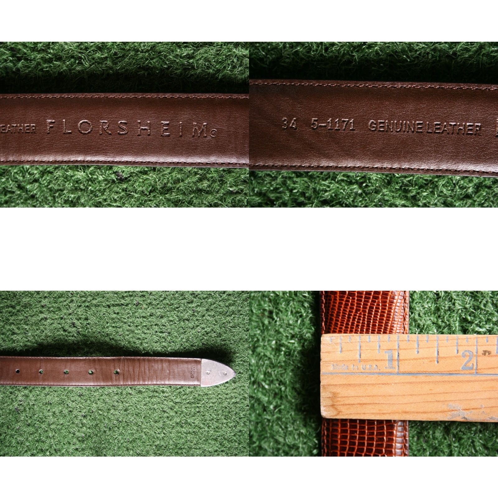 Florsheim Florsheim Belt Leather Brown Lizard Embossed Western Mens Sz. 34 Size 34 - 8 Thumbnail
