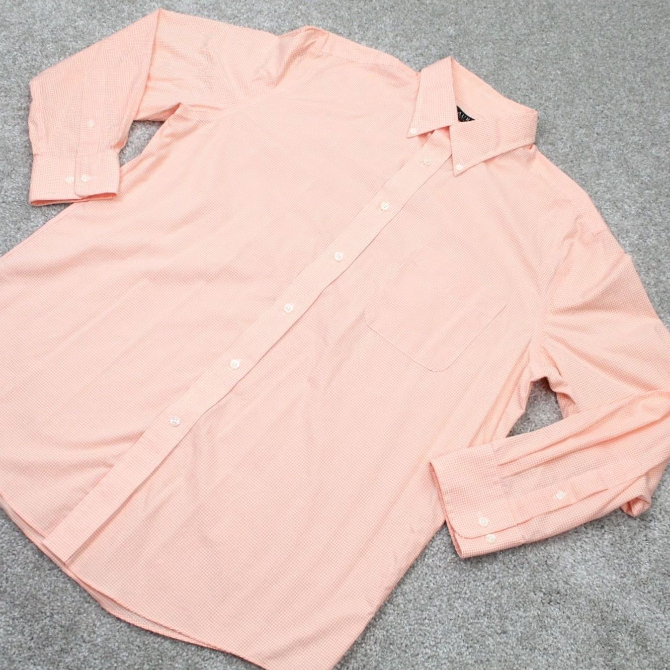 Ralph Lauren LAUREN Ralph Lauren Shirt Mens Large Orange/White Stretch Fabric Regular Fit L/S (Button-Up) Size US L / EU 52-54 / 3 - 3 Thumbnail
