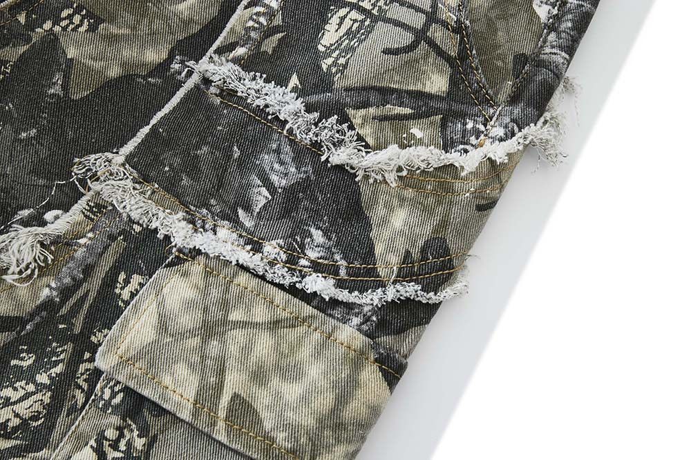 Japanese Brand Winter Forest Cargo Pants Distressed Camouflage Jeans Size US 31 - 6 Thumbnail