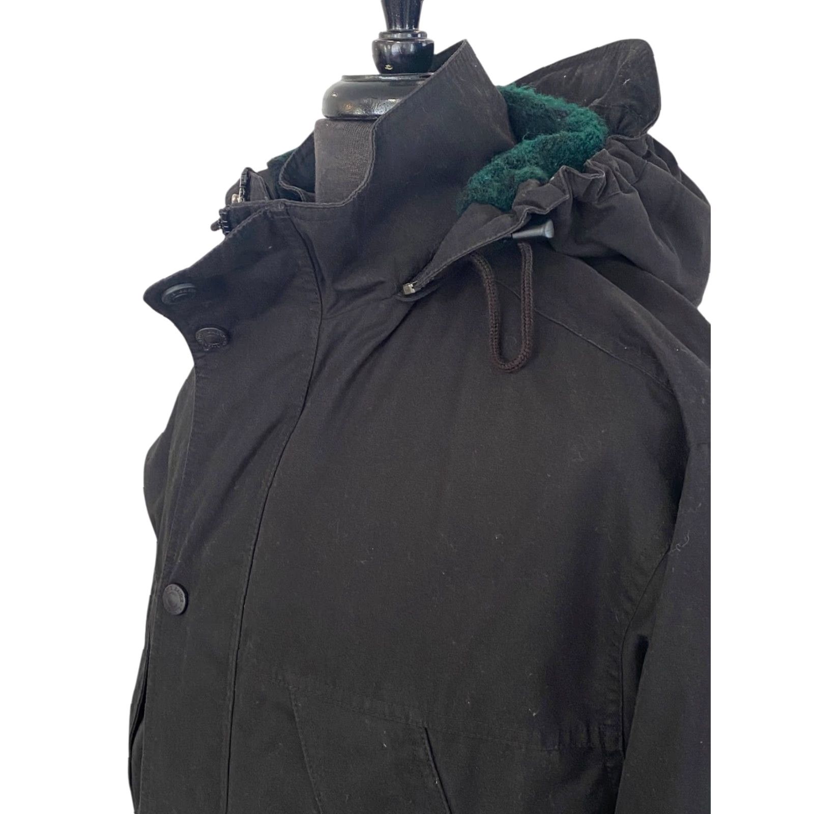 Eddie Bauer VINTAGE Eddie Bauer Mens Parka Jacket Hooded Fleece Lined Wool Blend 65% Poly 35% Cotton Black M Reg Mens Size US M / EU 48-50 / 2 - 4 Thumbnail