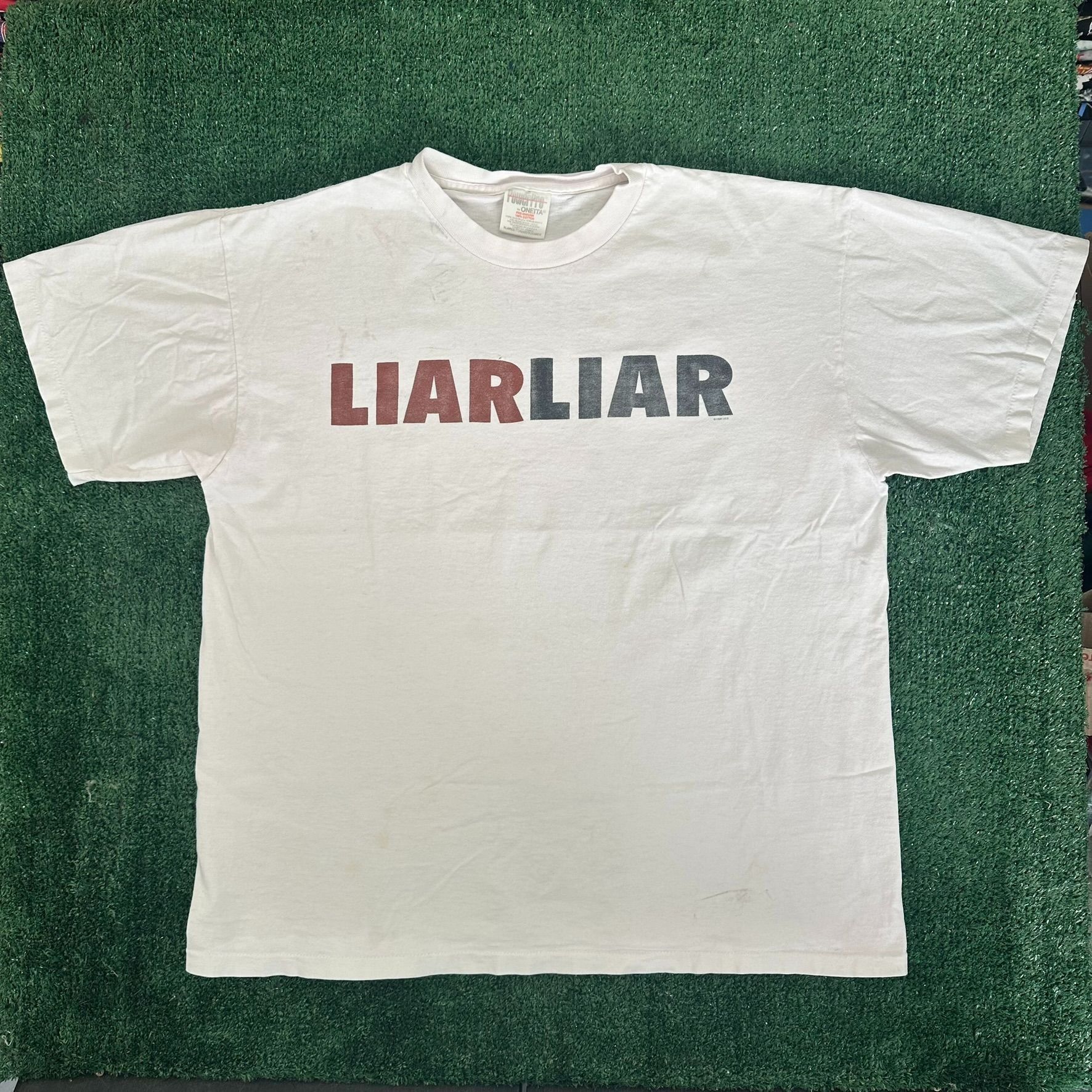 Vintage Vintage 90s Liar Liar Movie T-Shirt Jim Carrey Single Stitch Size US XL / EU 56 / 4 - 1 Thumbnail
