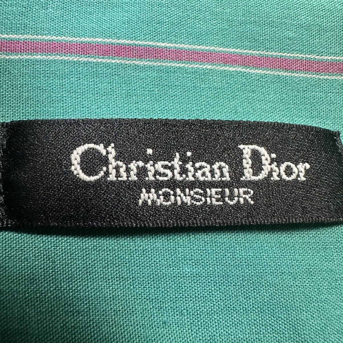 Christian Dior Monsieur Vintage 90s Christian Dior Turquoise Short Sleeve Button Up Size US L / EU 52-54 / 3 - 3 Thumbnail
