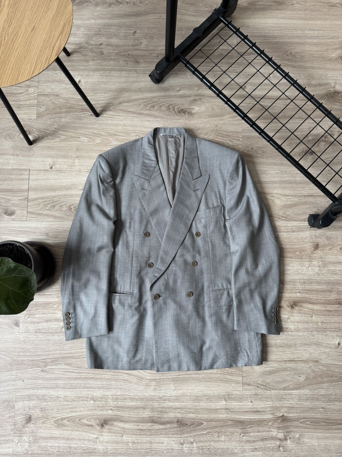 Canali Canali Gray Wool Double Breast Blazer Size 54R - 1 Thumbnail