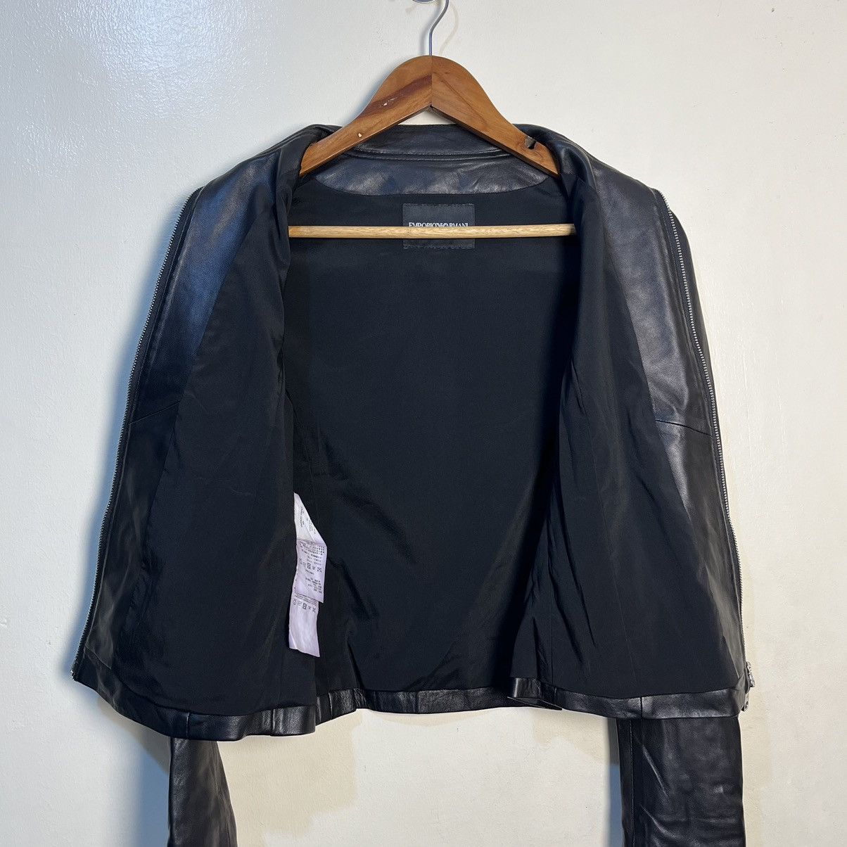 Emporio Armani Emporio Armani Women's Biker Leather Jacket Size XS / US 0-2 / IT 36-38 - 15 Thumbnail