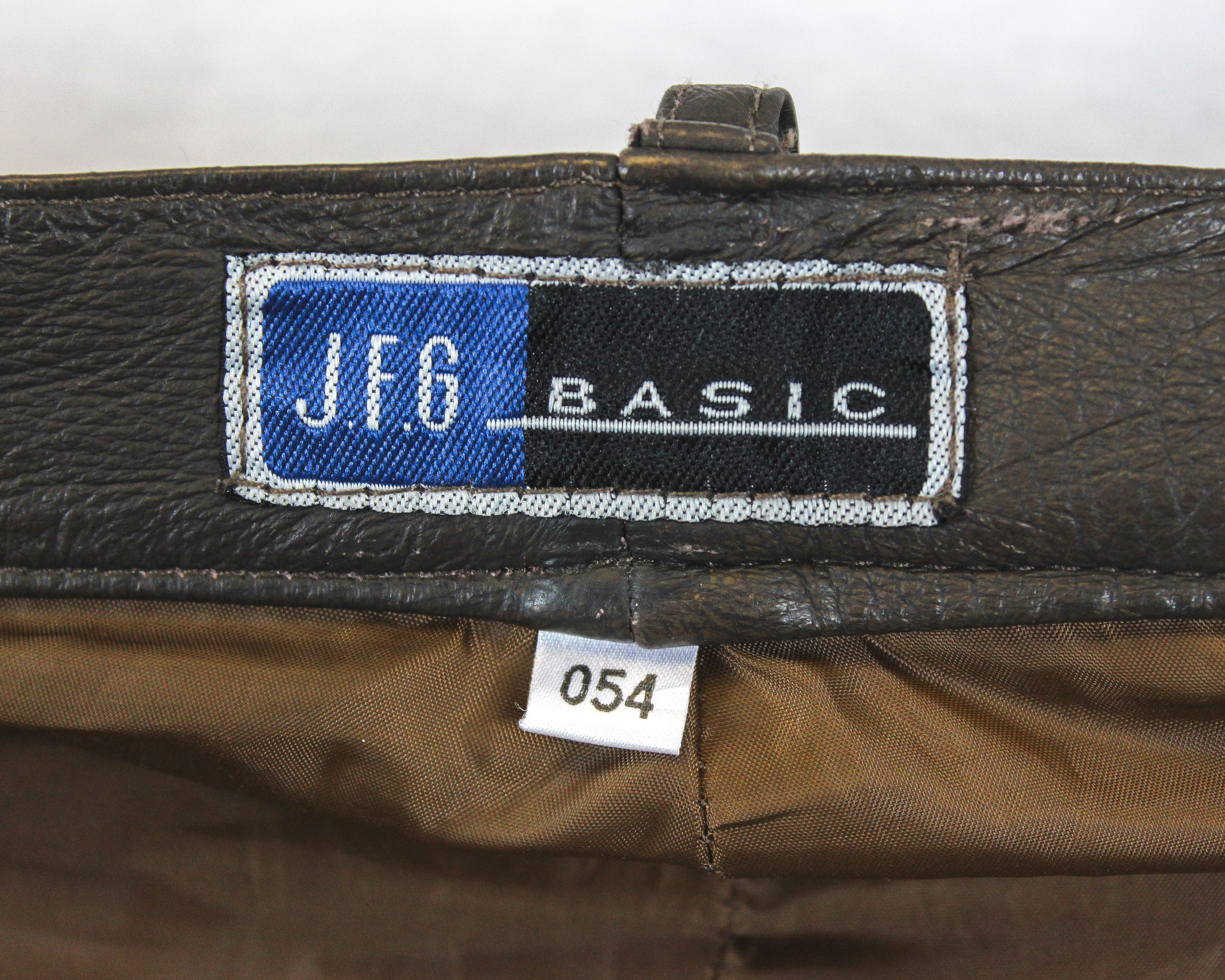 Leather × Vintage John F Gee W38 L32 Reg Straight Leather EU 54 Pants Trousers Size US 38 / EU 54 - 6 Thumbnail