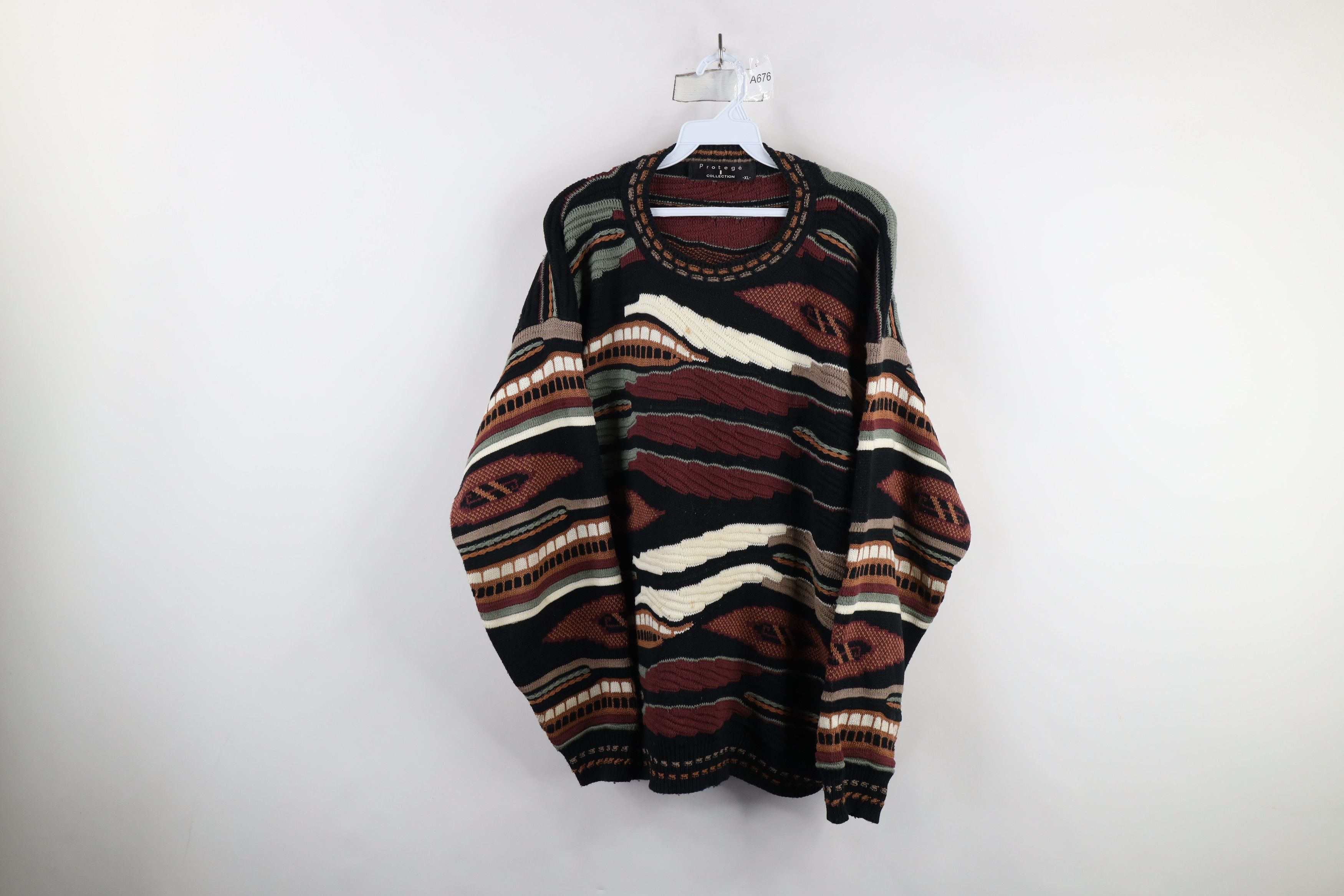 Vintage Vintage 90s Coogi Style Ed Bassmaster Knit Sweater USA Size US XL / EU 56 / 4 - 1 Thumbnail