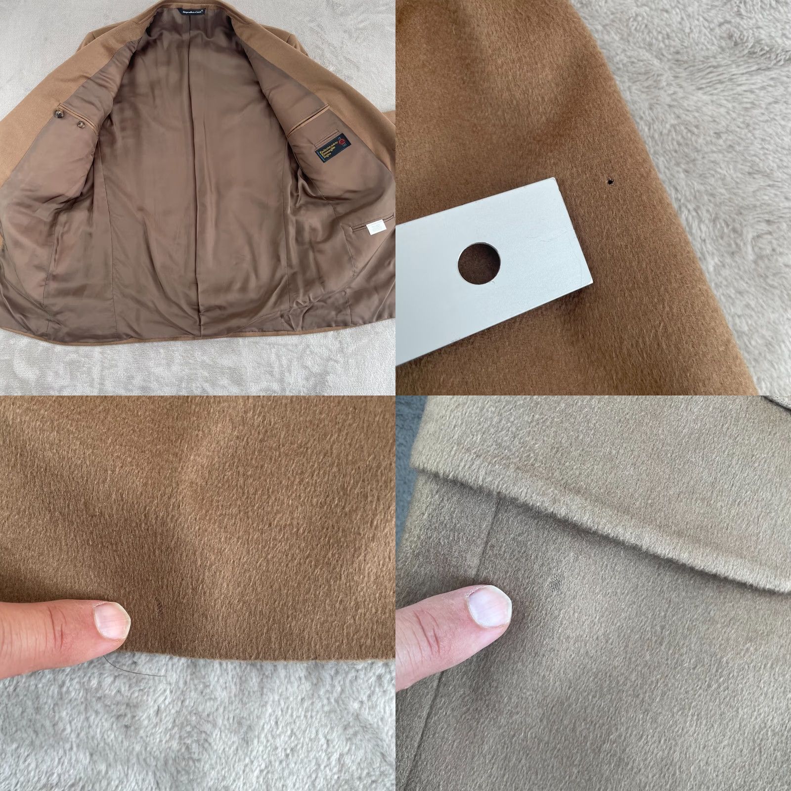 Ermenegildo Zegna VINTAGE Ermenegildo Zegna Blazer Jacket Sport Coat Men 42R Tan 100% Cashmere Designer Beige Single-Breasted 2-Button Peak Lapel Mens Blazer Coat Size 42R - 8 Thumbnail