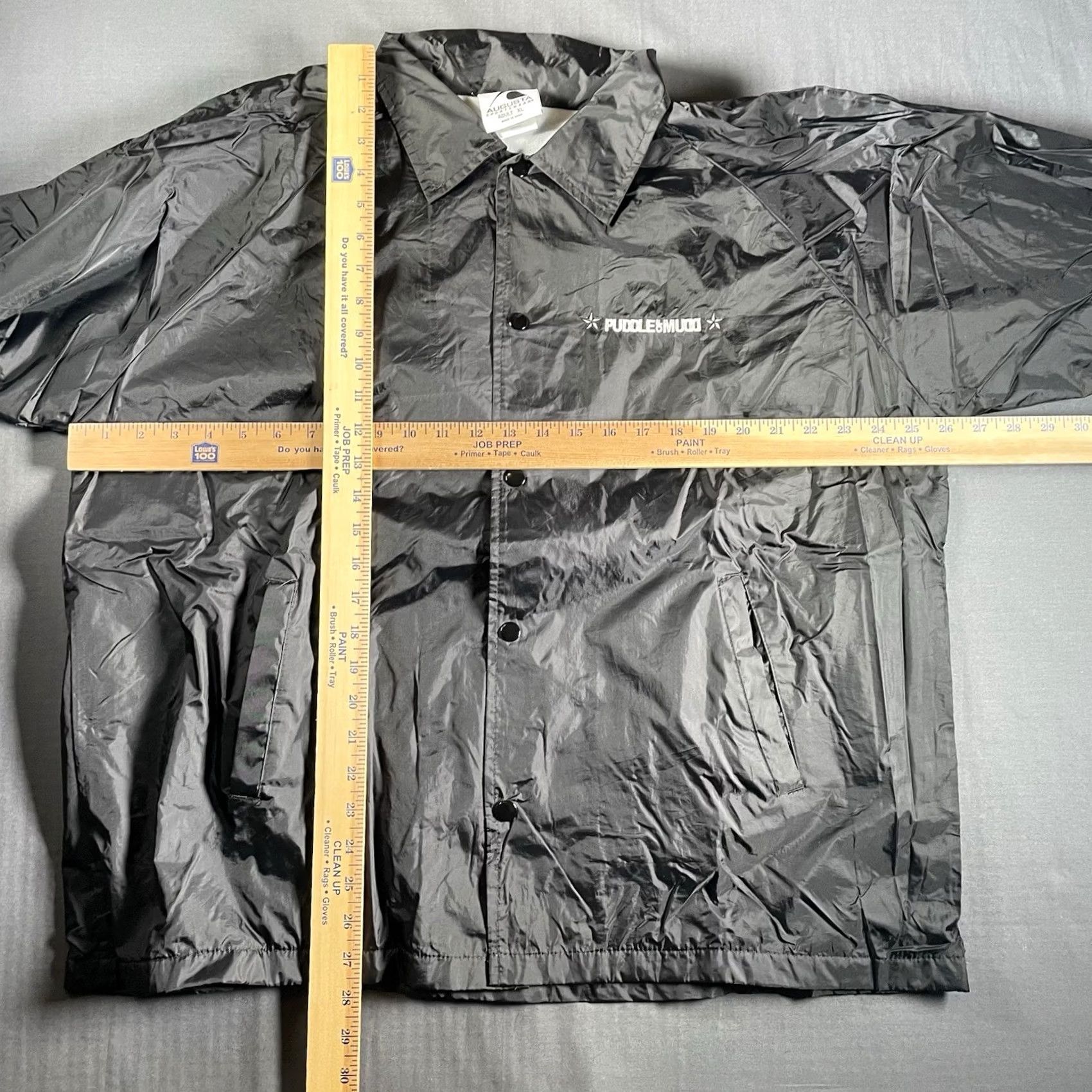 Vintage Puddle Of Mudd Jacket Men XL Black Nylon Polyester Windbreaker Grunge Rock Wesley Scantlin Nu Metal Mens XL Size US XL / EU 56 / 4 - 3 Thumbnail