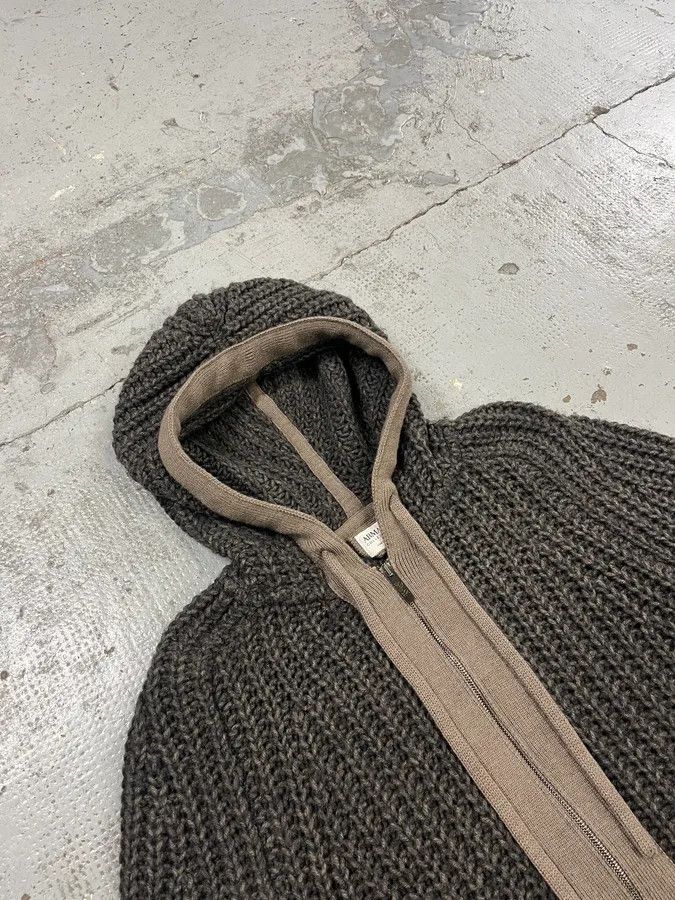 Armani Collezioni Armani Collezioni Wool Cable Knit Grey Zip-Up Hoodie Size US S / EU 44-46 / 1 - 6 Thumbnail