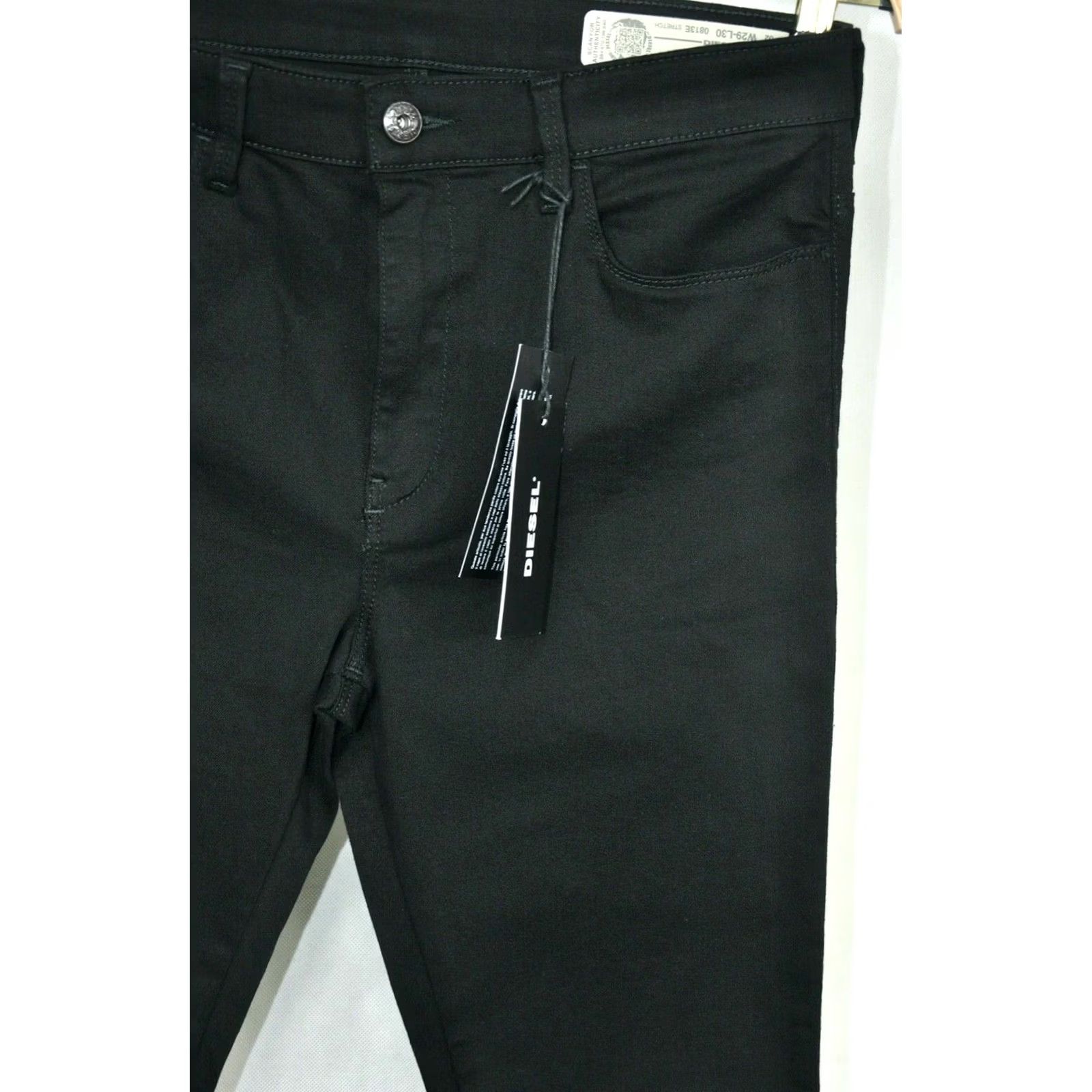 Diesel Diesel Skinzee High 0813E Stretch Super Slim Skinny High Waist W29/L30 Jeans Women Slim Stretch Black 93%Cotton 5%Polyester 2%Elastane Size ONE SIZE - 4 Thumbnail