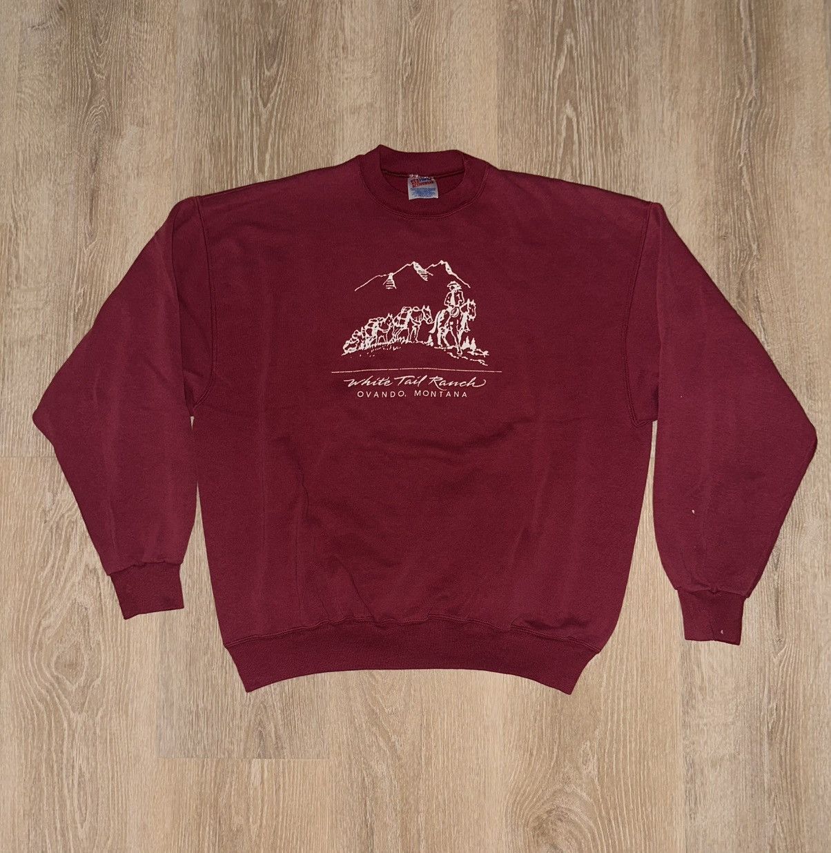 Hanes Vintage White Tail Ranch Ovando Montana Sweatshirt Size US XXL / EU 58 / 5 - 1 Thumbnail