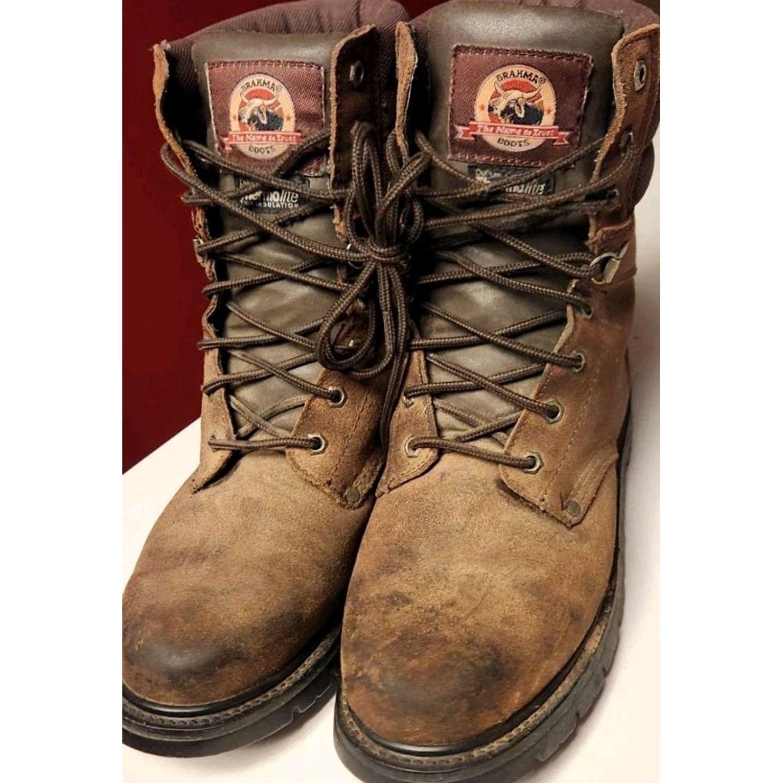 Vintage Brahma Poliyou Boots Mens 10.5 Brown Slip And Oil Resistant Lace Up Work Lace Up Boots Mens 10.5 Brown Slip And Oil Resistant Lace Up Work Lace Up Size US 11 / EU 44 - 4 Thumbnail