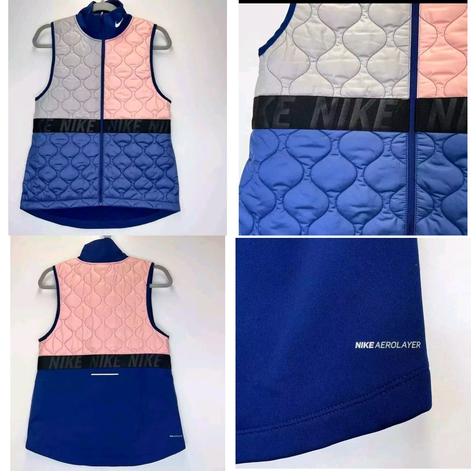 Nike Nike AeroLayer Lightweight Quilted Running Vest M Women's Blue Puffer Sleeveless Zip Nike Shirt Size M / US 6-8 / IT 42-44 - 8 Thumbnail