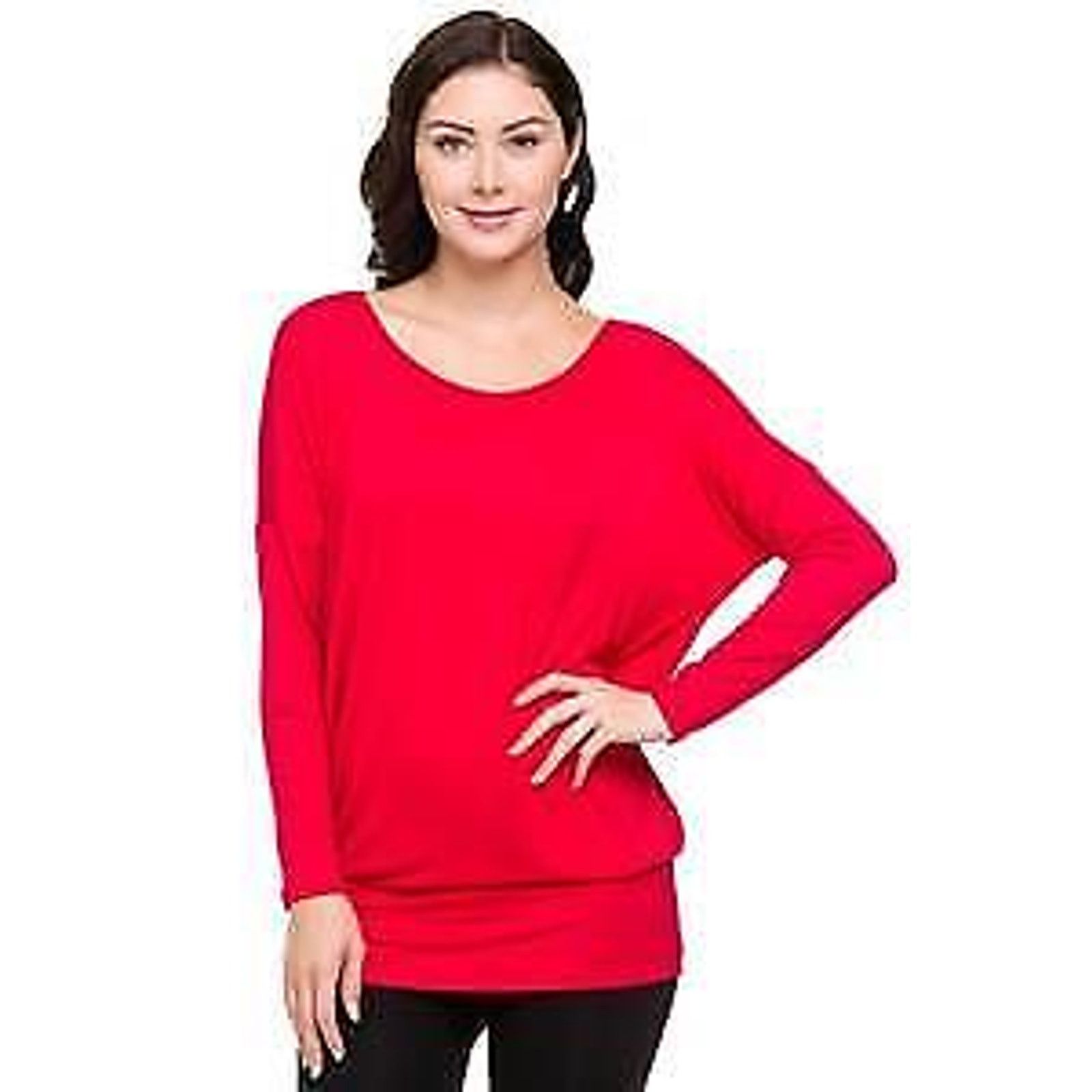 Other NEW NWT S Boutique Long Sleeve Red Dolman Shirt Top Blouse Size S / US 4 / IT 40 - 1 Thumbnail
