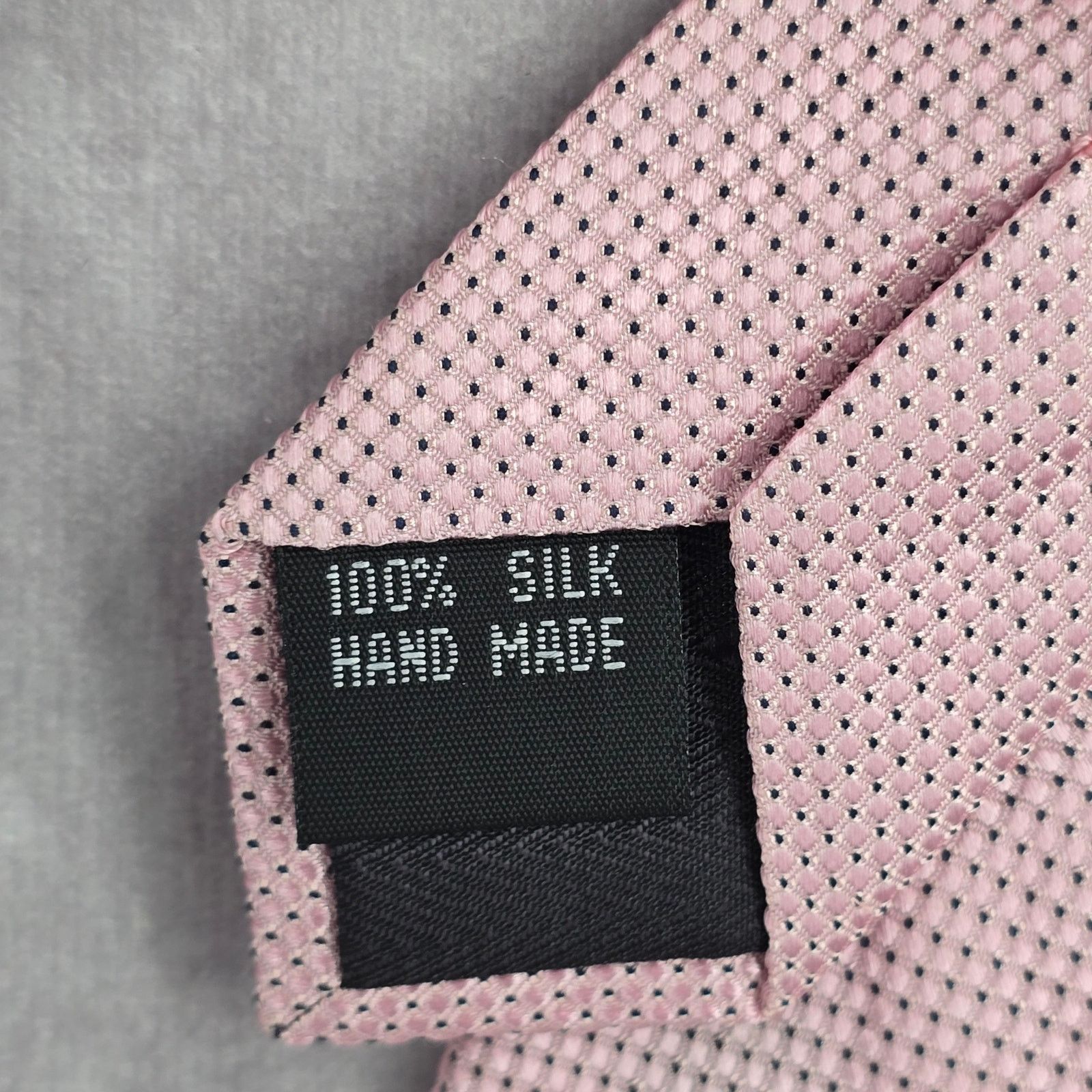 Bruno Piattelli Bruno Pirttelli Pink Gray Polka Dot 100% Silk Men's Neck Tie Size 30 - 5 Thumbnail
