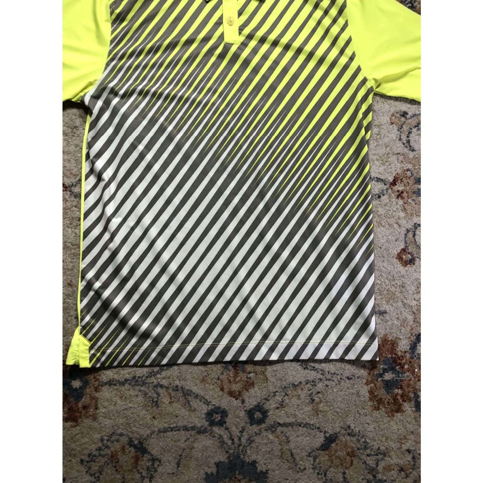 Nike Nike Golf Tour Performance Polo Shirt Mens M Yellow Stripe Dri-FIT Size US M / EU 48-50 / 2 - 5 Thumbnail
