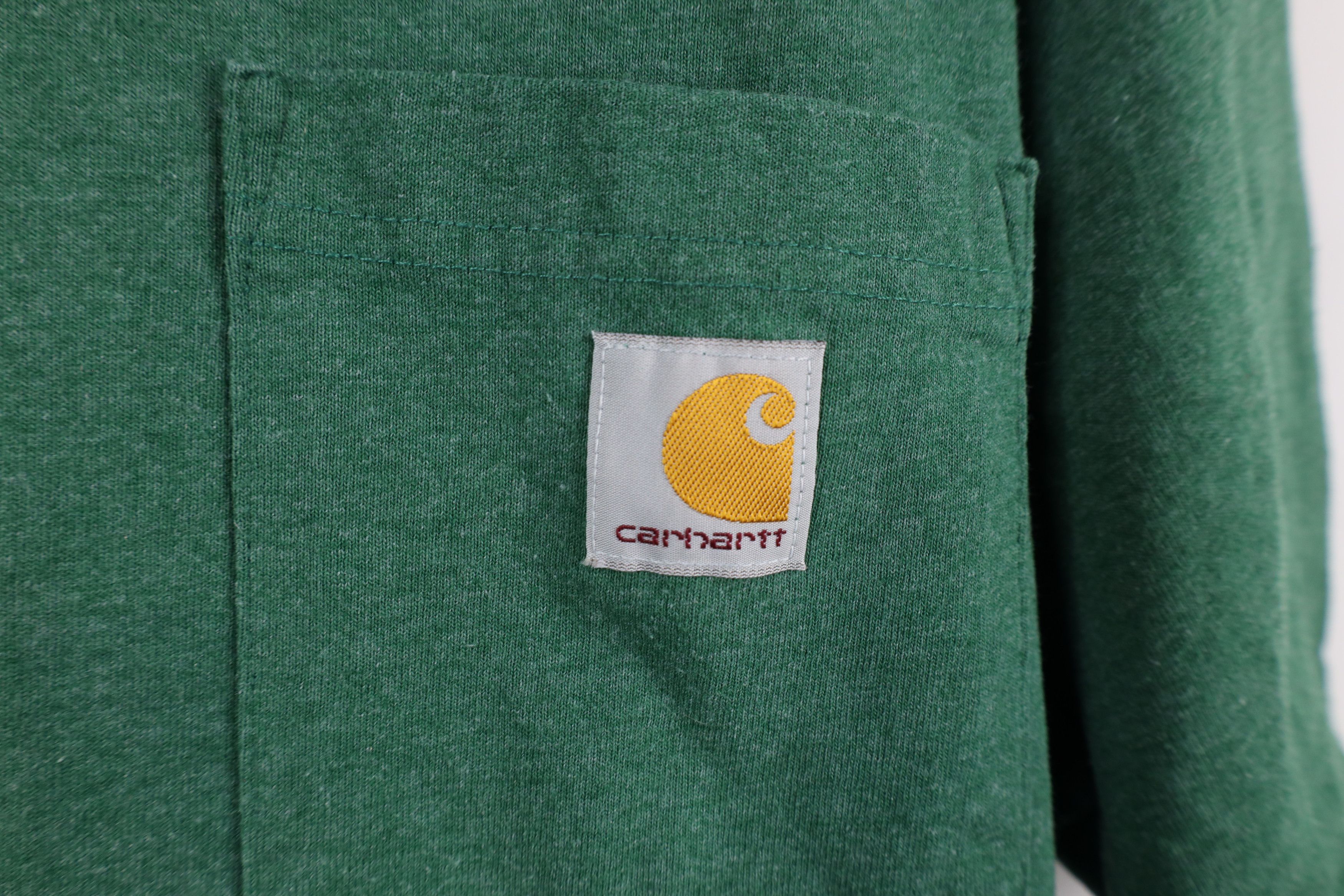 Carhartt × Vintage Vintage Y2K Carhartt Spell Out Pocket T-Shirt Heather Green Size US L / EU 52-54 / 3 - 4 Thumbnail