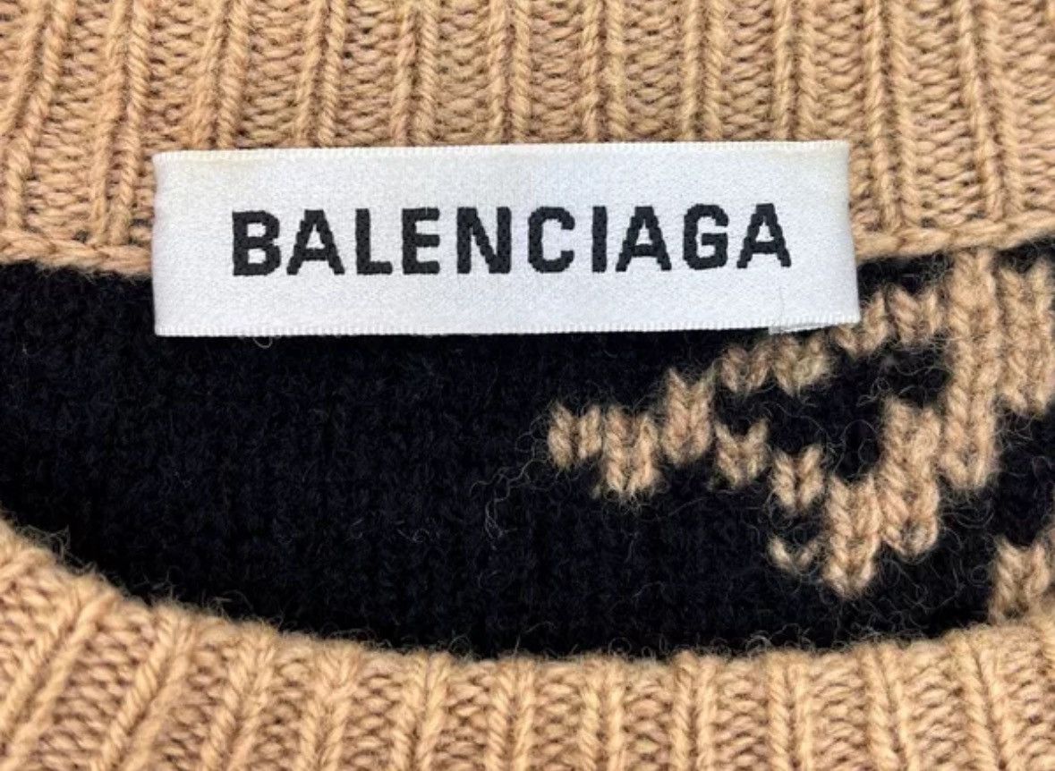 Balenciaga Balenciaga camel bullet screen logo wool sweater Size US S / EU 44-46 / 1 - 6 Thumbnail