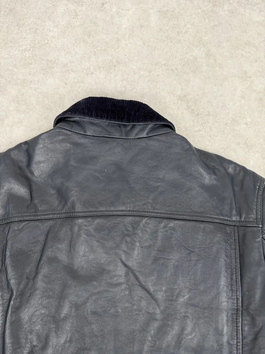 Acne Studios SS2017 Acne Studios Arno Velvet Collar Navy Leather Jacket Size US M / EU 48-50 / 2 - 8 Thumbnail