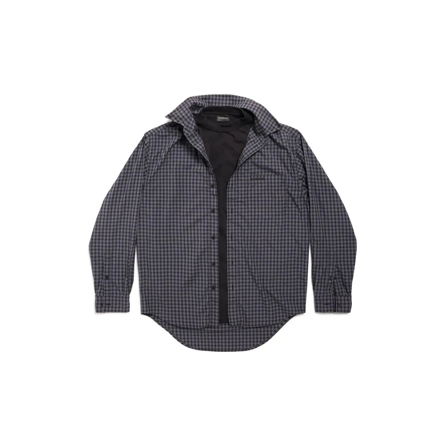 Balenciaga o1bcso1str1124 Trompe L'œil Shirt Regular Fit in Black/Grey Size US L / EU 52-54 / 3 - 1 Thumbnail
