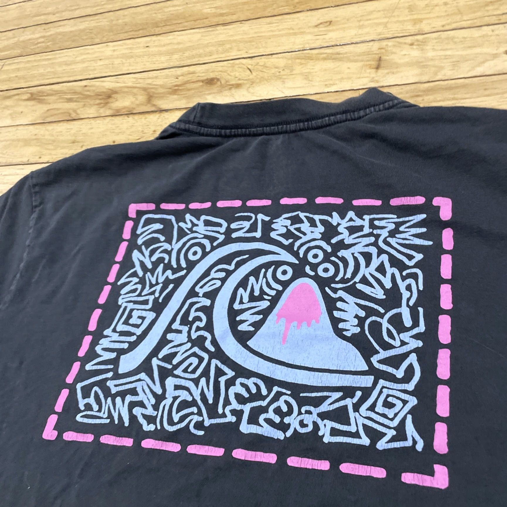 Quiksilver Quiksilver Shirt Men S Oversized Black Purple Aqua Beach Skate Wave Graphic Tee Shirt Size US S / EU 44-46 / 1 - 6 Thumbnail
