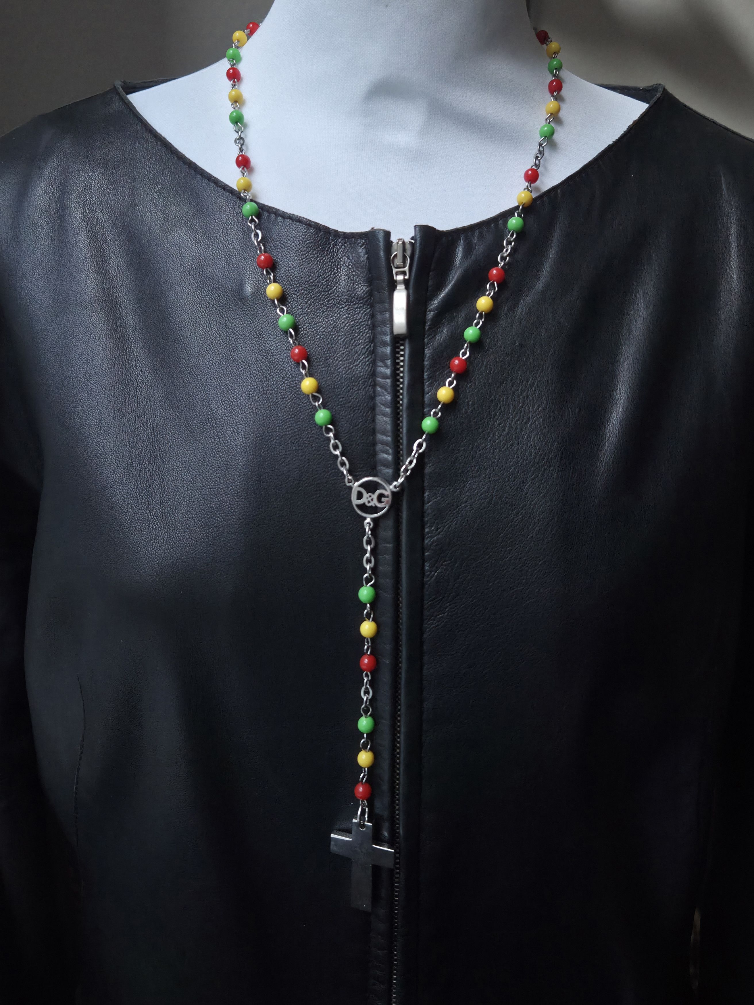 Dolce & Gabbana Dolce & Gabbana Rasta rosary cross necklace Size ONE SIZE - 6 Thumbnail