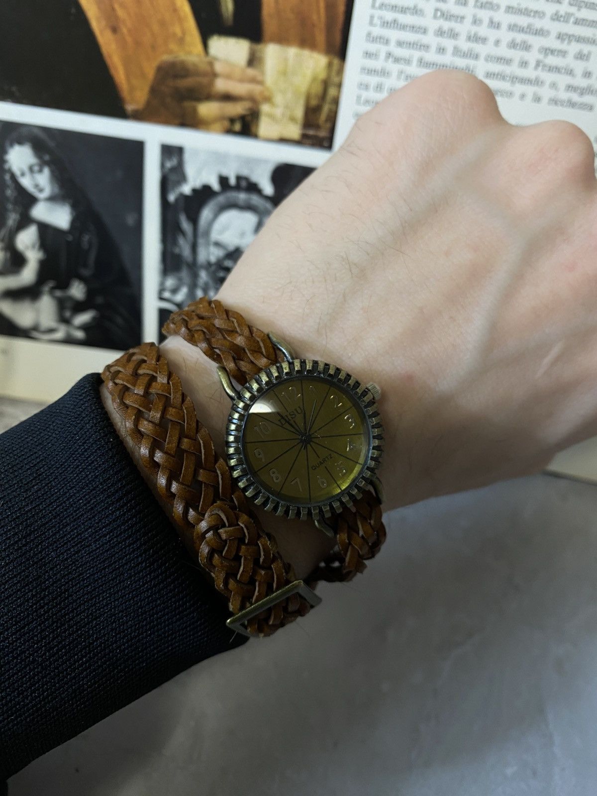 Japanese Brand Vintage DISU Steampunk Braided Leather Wrap Watch Size ONE SIZE - 6 Thumbnail