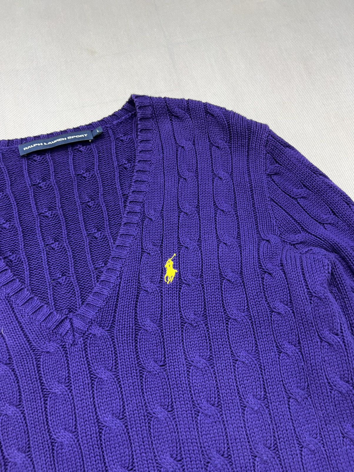 Polo Ralph Lauren × Ralph Lauren Sport Braid Sweater Ralph Lauren Sport purple women Size L / US 10 / IT 46 - 3 Thumbnail