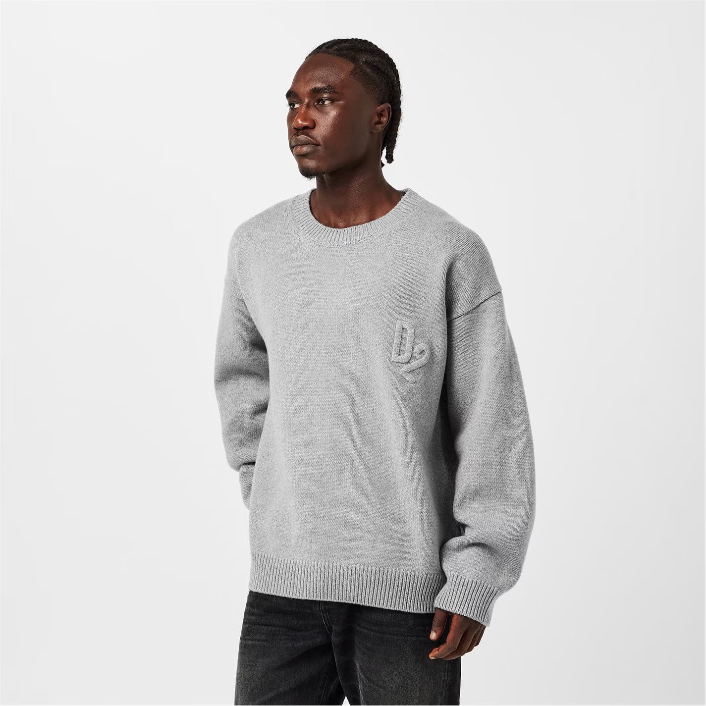 Dsquared2 o1g2r1mq0426 Ribbed Crew Neck Jumper in Grey Size US XL / EU 56 / 4 - 3 Thumbnail