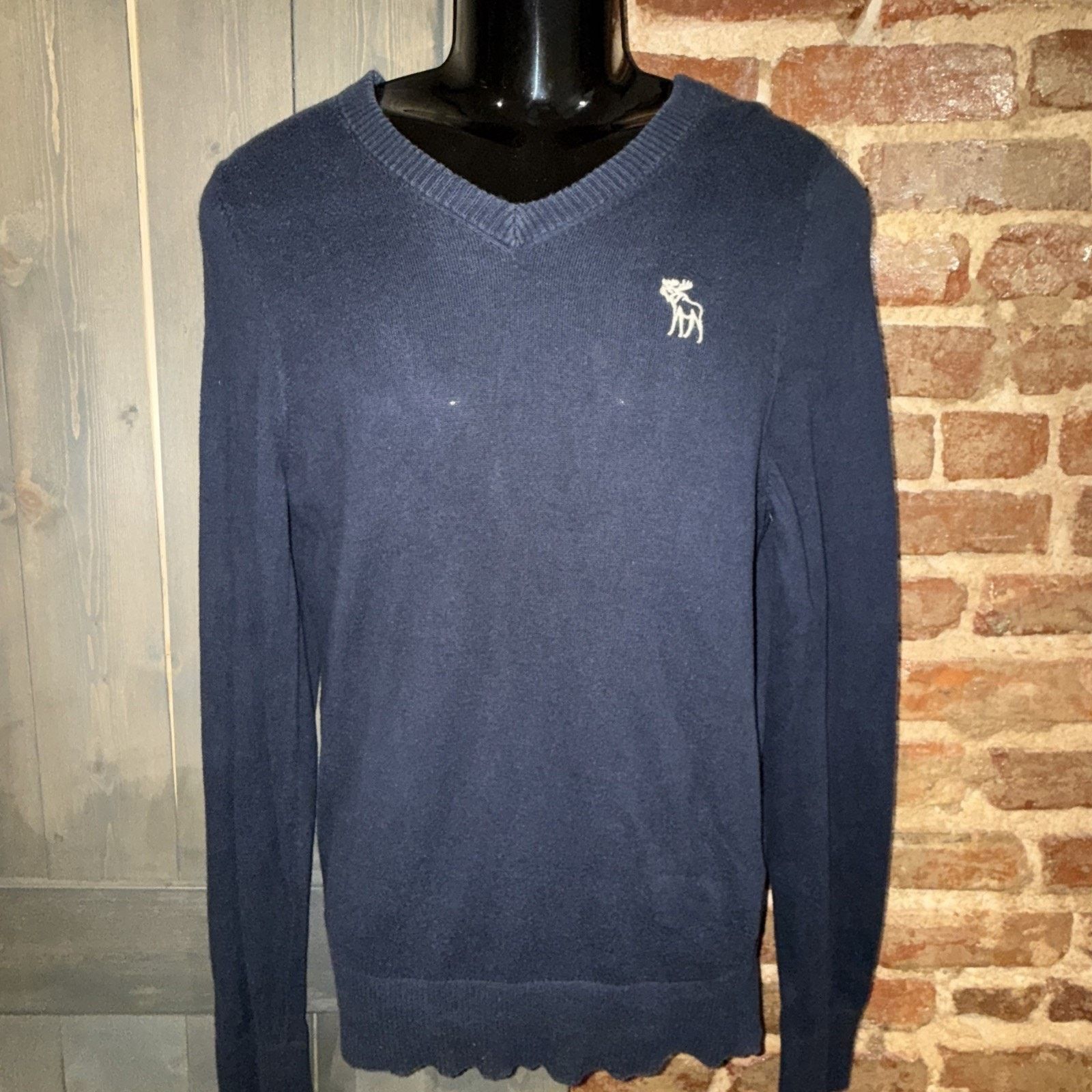 Abercrombie & Fitch Abercrombie & Fitch Y2K Men Navy Y2K Muscle Fit Sweater Size US L / EU 52-54 / 3 - 2 Thumbnail