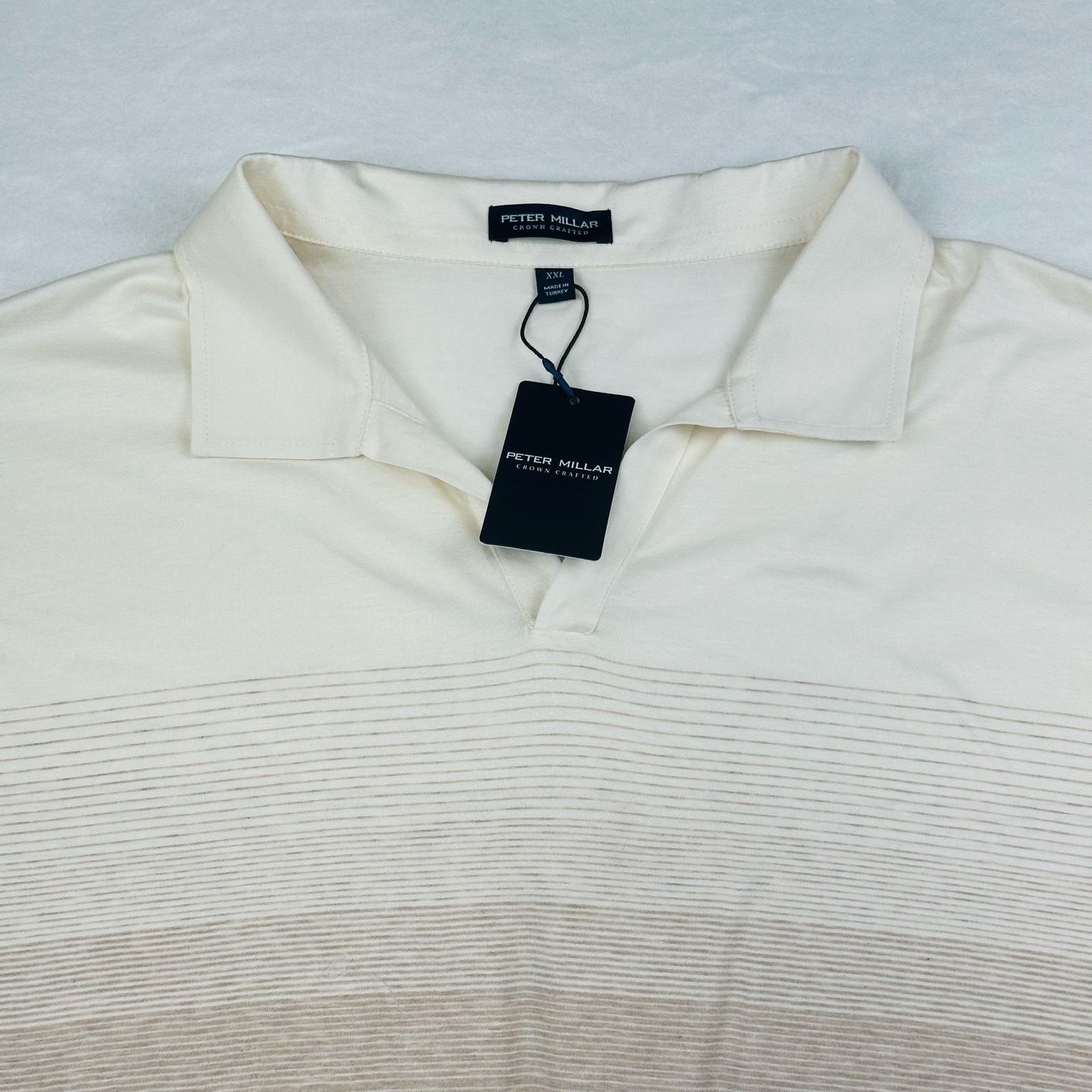 Peter Millar Peter Millar Men’s XXL Cream Luxury Open Collar Polo Shirt Size US XXL / EU 58 / 5 - 5 Thumbnail