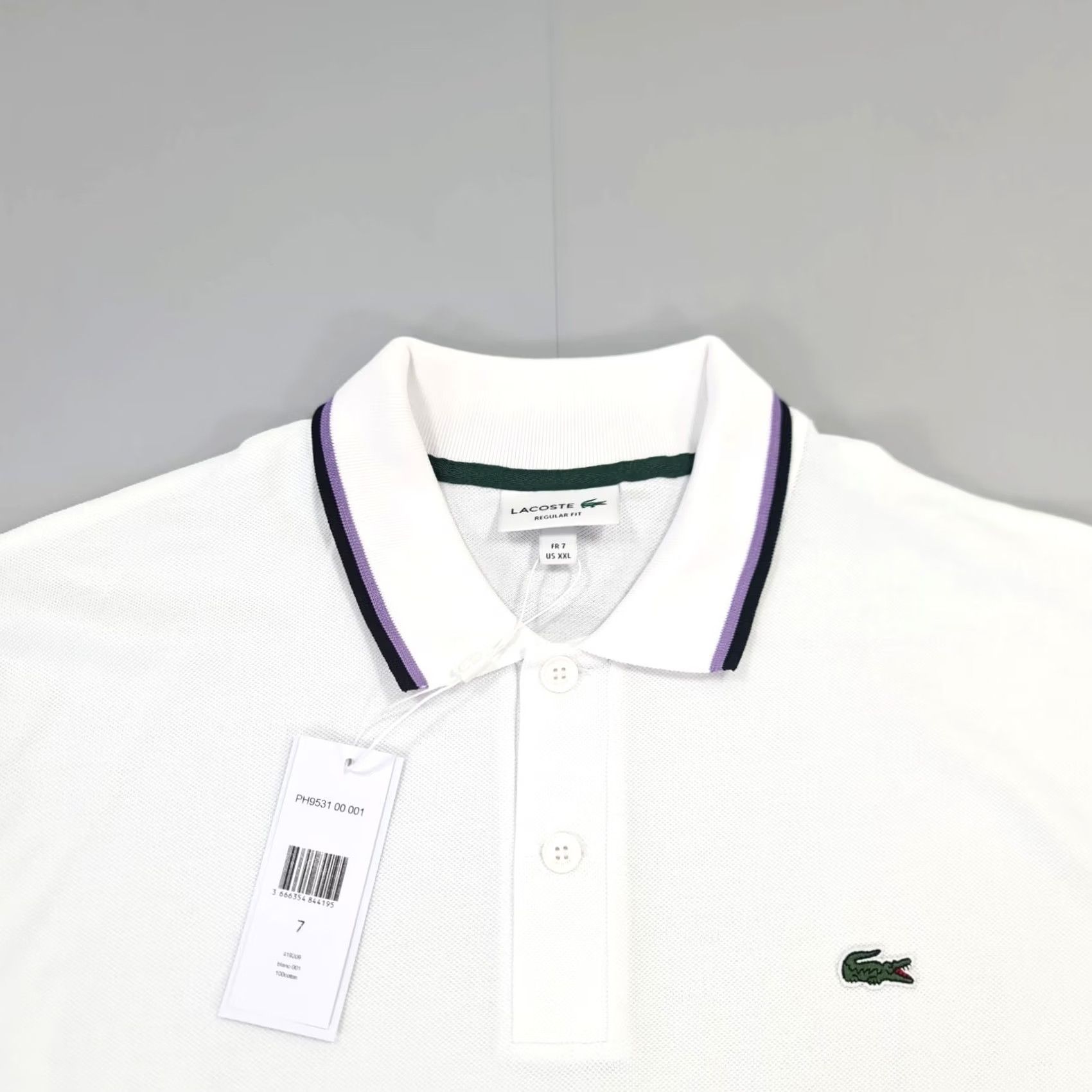 Lacoste Lacoste Polo Shirt Men White 2XL Cotton Pique Collared Short Sleeve Button Logo Casual Tee Size US XXL / EU 58 / 5 - 2 Thumbnail