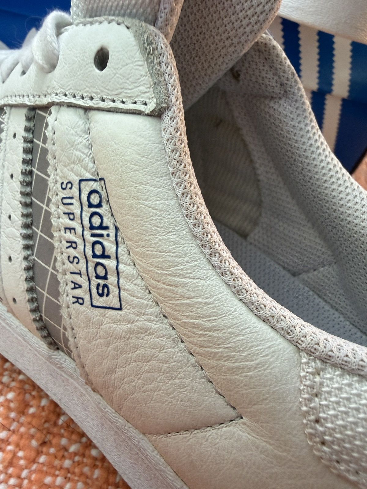Adidas White On Blue Adidas Superstar Sample size 9 new Size US 9 / EU 42 - 8 Thumbnail