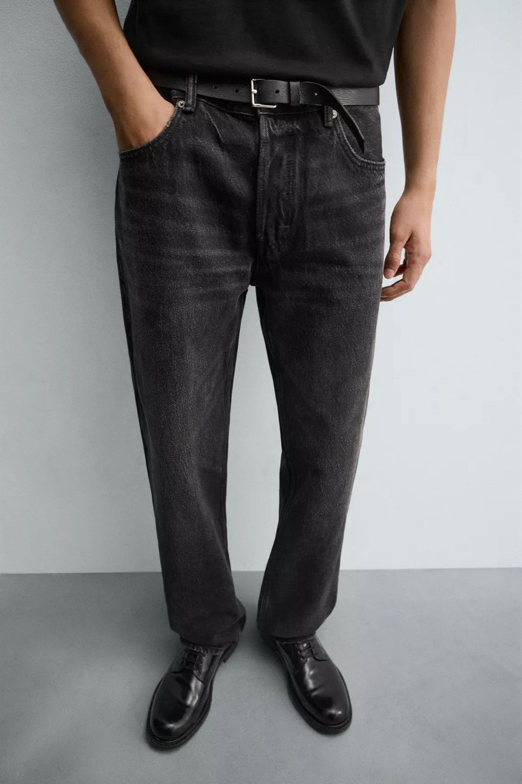 Zara Zara Straight Fit Denim Jeans Charcoal Vintage Black Size 29 Size US 29 - 13 Thumbnail
