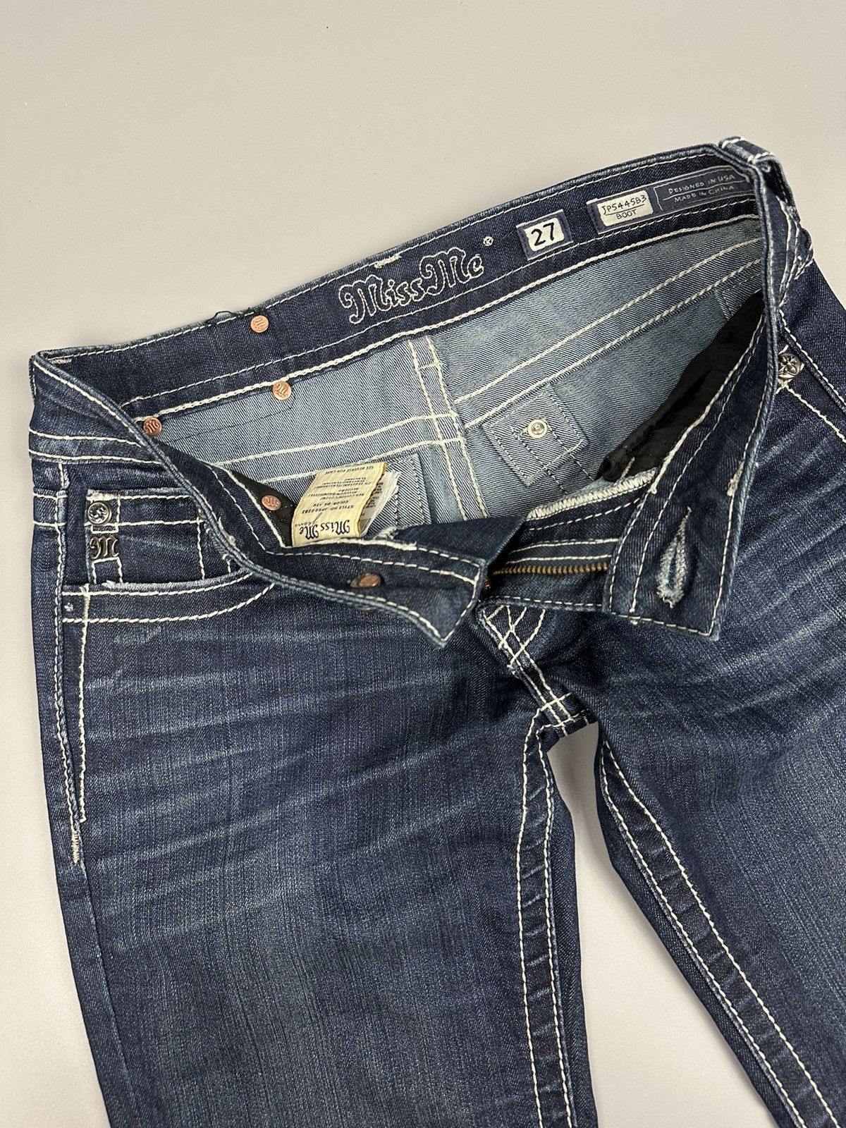 If Six Was Nine × Le Grande Bleu (L.G.B.) 🔥Flared🔥Miss Me Inspired by Chrome Hearts Design Denim Size US 29 - 9 Thumbnail
