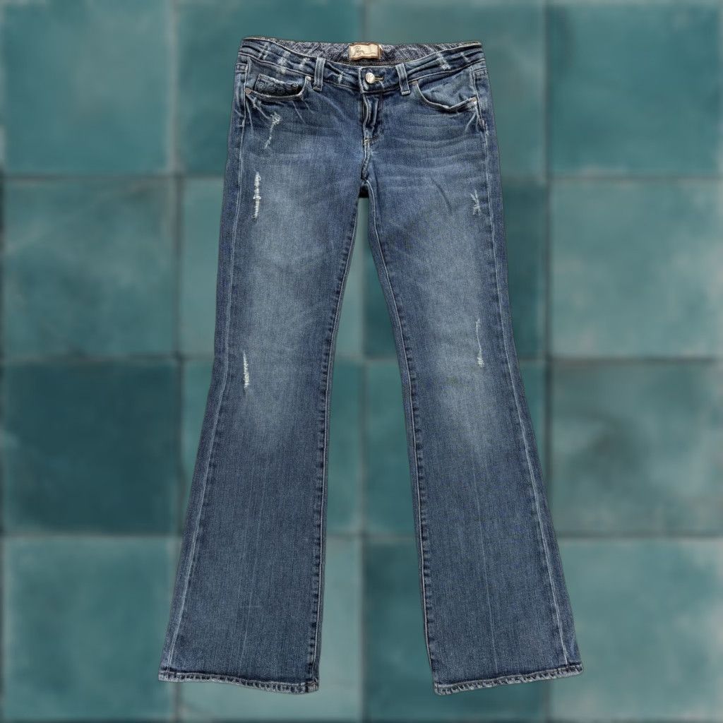 Paige Paige Laurel Canyon Bootcut Jeans Womens 28 Blue Low Rise Stretch Embroidered Size 28" / US 6 / IT 42 - 1 Thumbnail