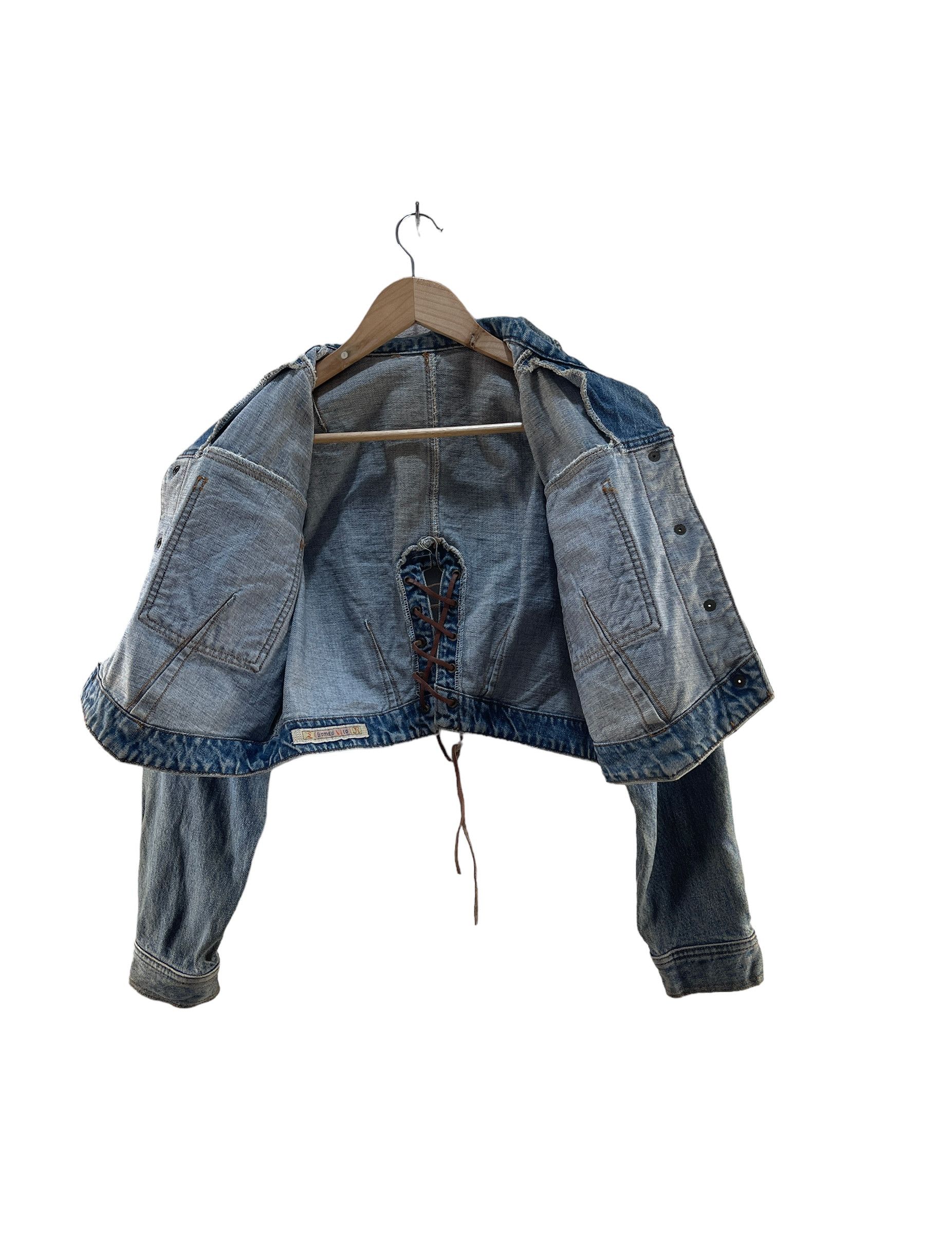 Japanese Brand Vintage Gomas Cropped Denim Jacket Size XS / US 0-2 / IT 36-38 - 3 Thumbnail