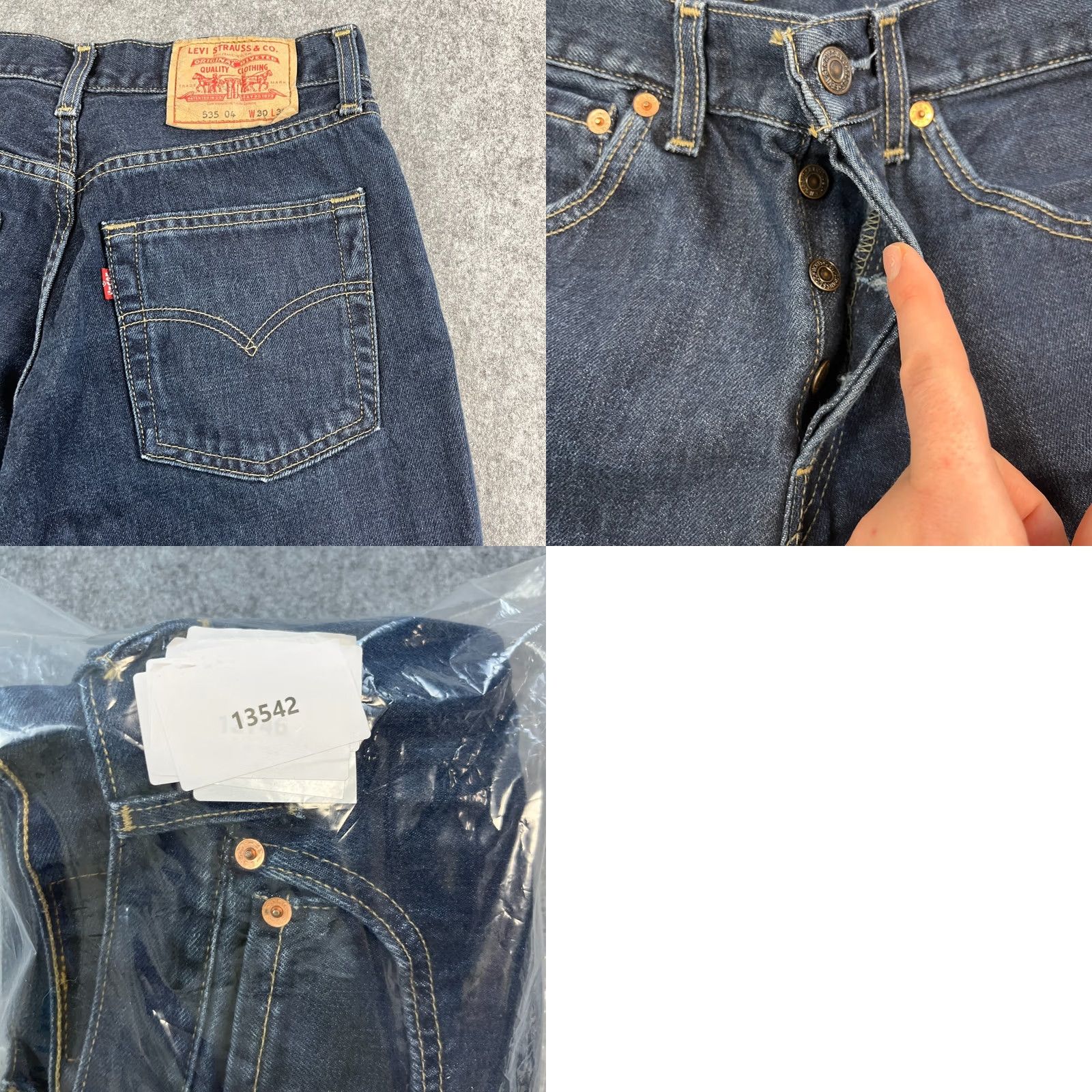 Levi's VINTAGE Levi's Jeans Regular Bootcut 27 28 UK 8 Dark Blue Indigo Raw Neppy Denim Jeans Womens Levi's 535 Size 30" / US 8 / IT 44 - 8 Thumbnail