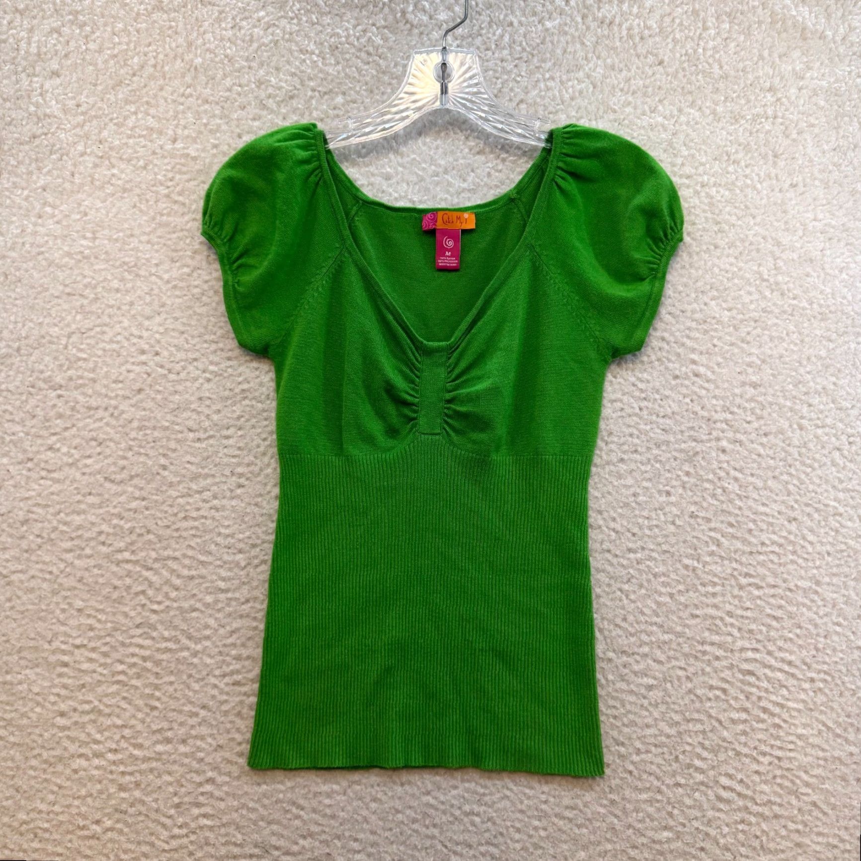 Vintage VINTAGE Y2K Catch My I Shirt M Green Cap Sleeve Milkmaid Prairie Coquette Fairy Mens Size M / US 6-8 / IT 42-44 - 2 Thumbnail