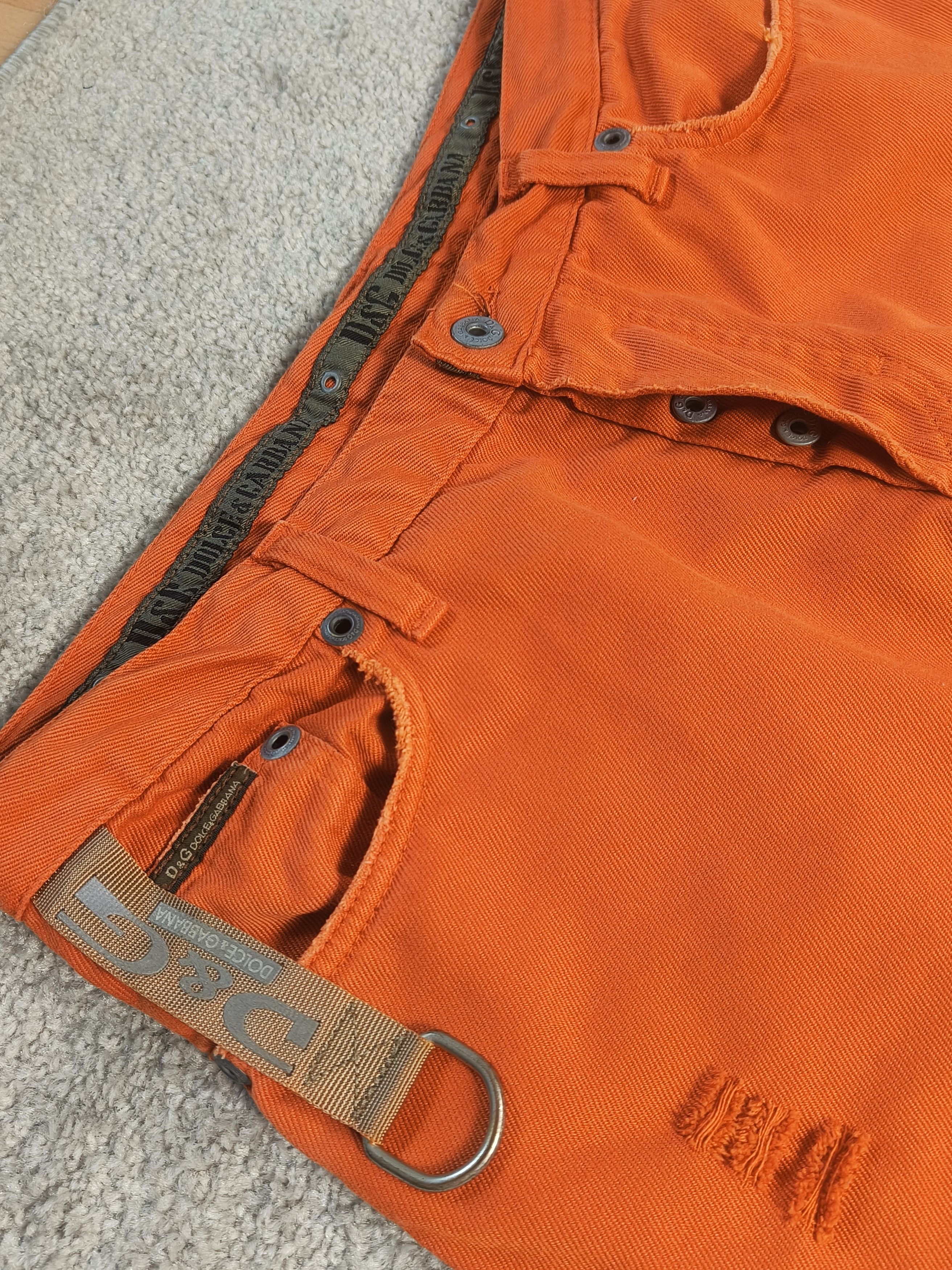 Dolce & Gabbana Dolce & Gabbana 2000s Orange Distressed Denim Jeans Size US 34 / EU 50 - 3 Thumbnail