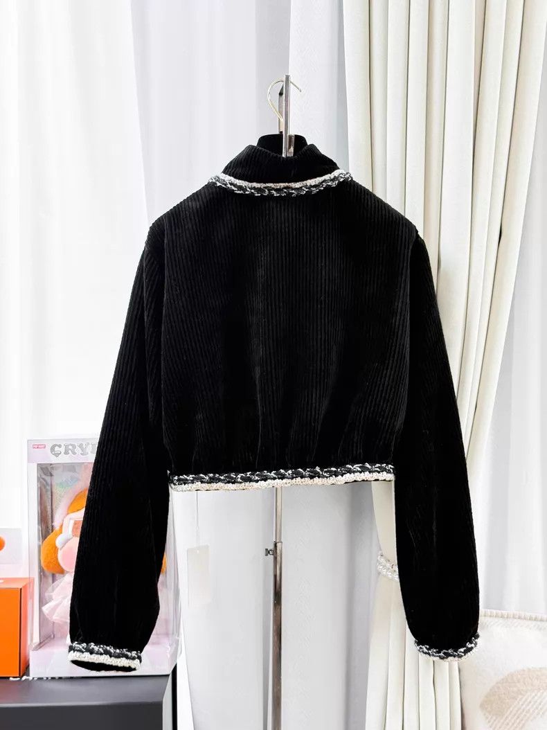 Chanel Chanel Corduroy rolled tweed stand-up collar short jacket Size XS / US 0-2 / IT 36-38 - 2 Thumbnail
