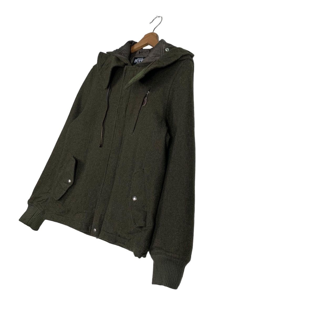 Beams Plus BEAMS Wool Olive Green Hoodie Jacket #0062-C4 Size US L / EU 52-54 / 3 - 2 Thumbnail
